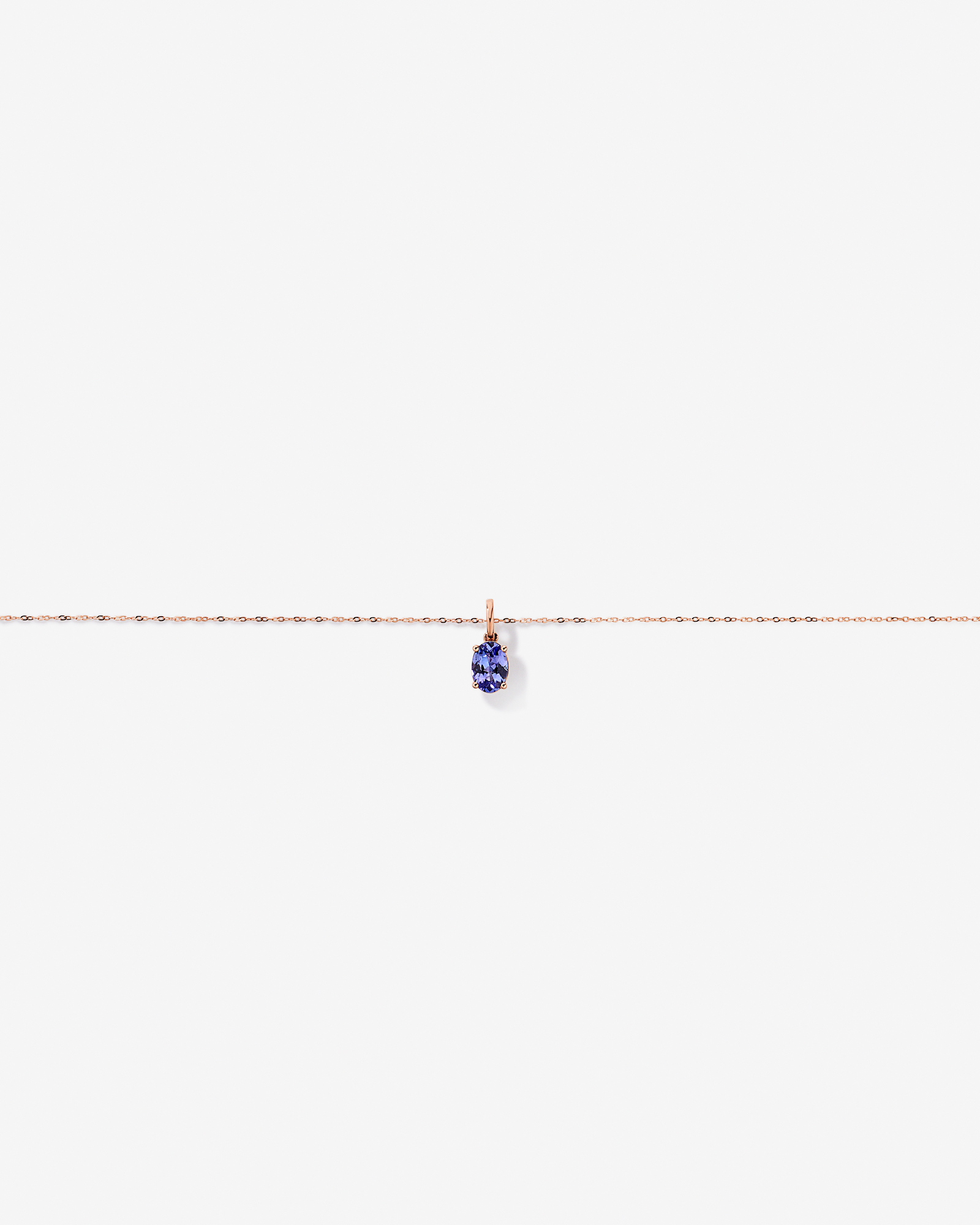 Tanzanite Solitaire Pendant with Chain in 10kt Rose Gold