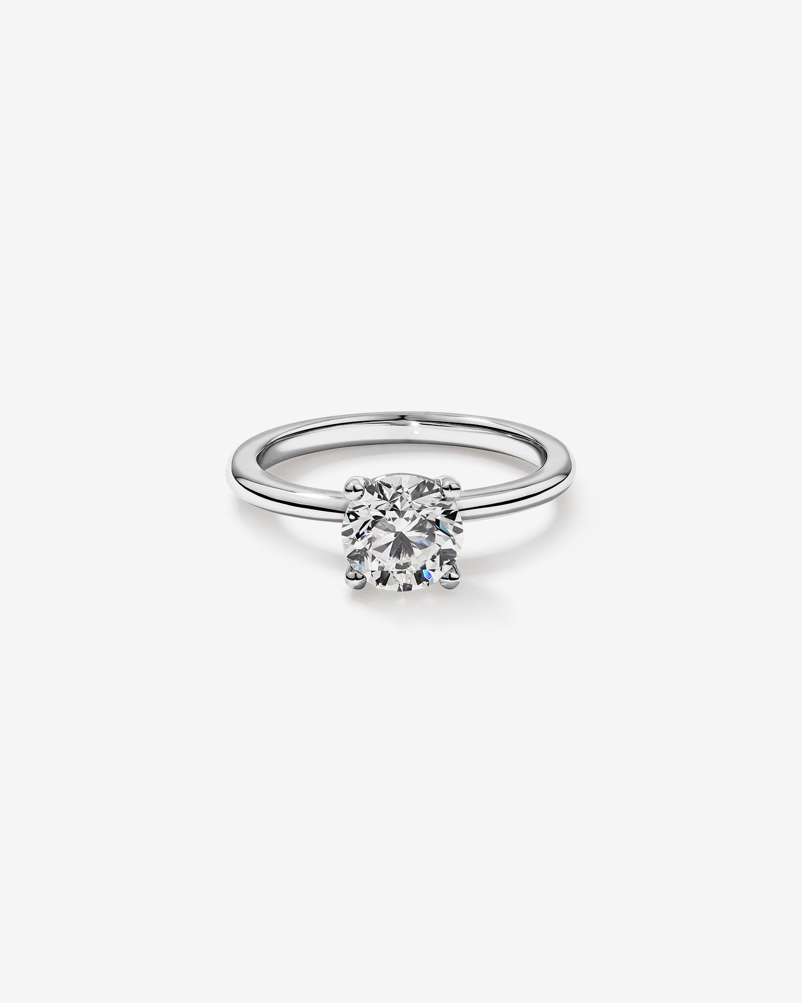 1.00 Carat TW Round Brilliant Solitaire Ring in 18kt White Gold