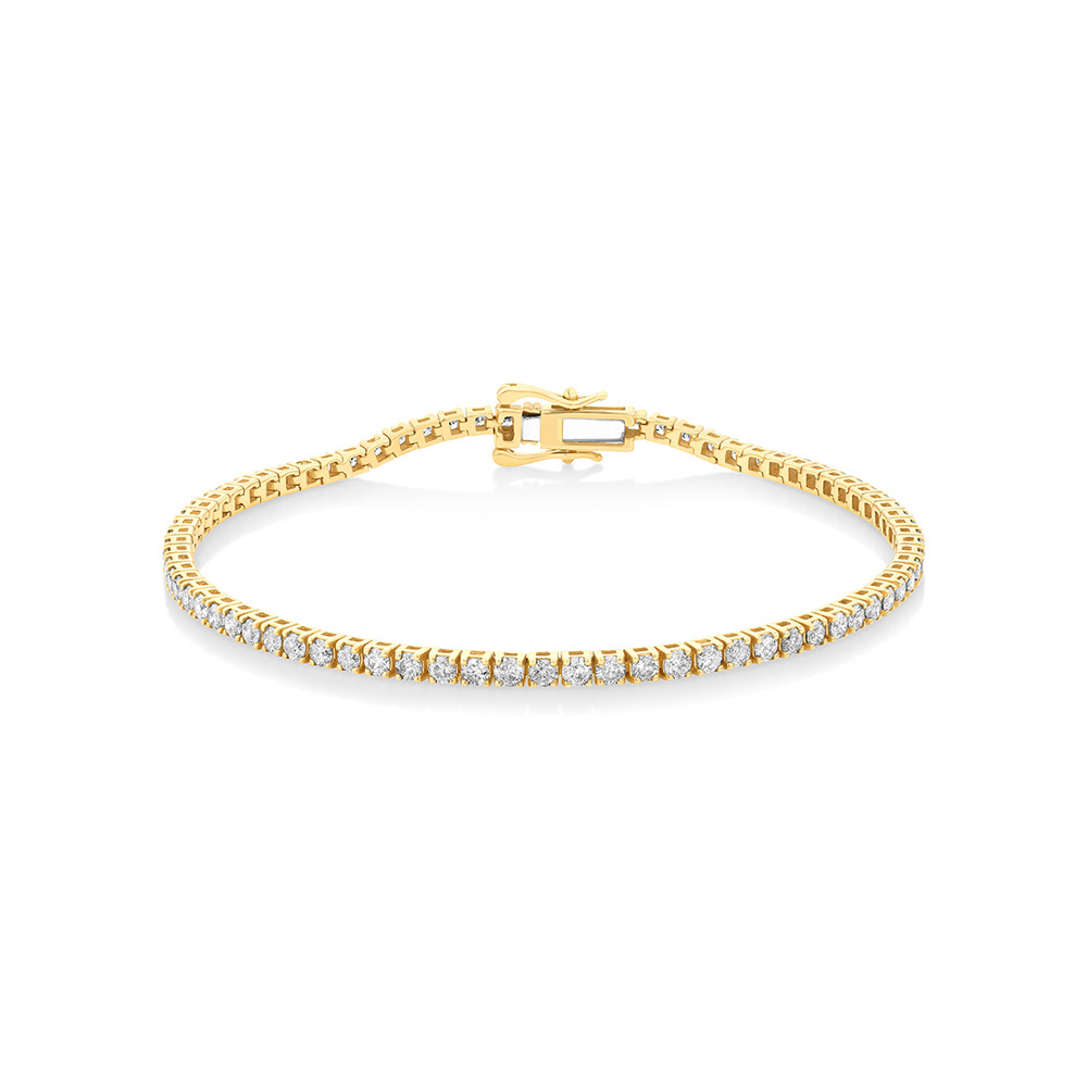 Bracelet de Tennis de 2,46 Carat TW en Diamant en Or Jaune 10kt