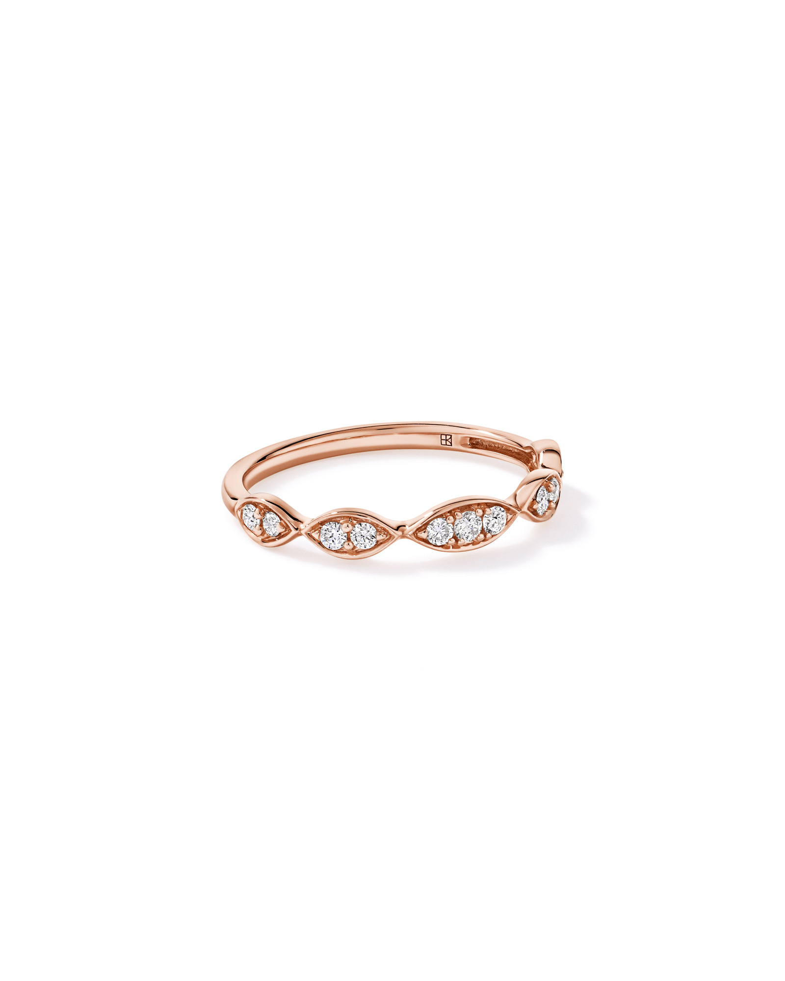 0.20TW Diamond Twist Wedding Band 14kt Rose Gold