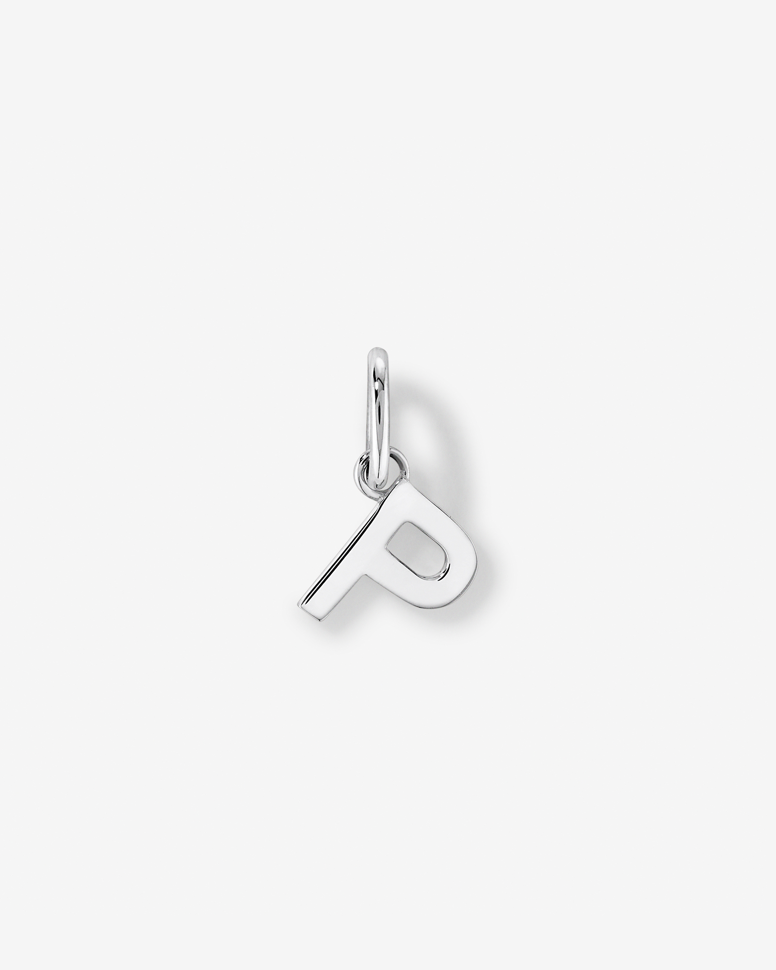 Letter P Initial Pendant in Sterling Silver