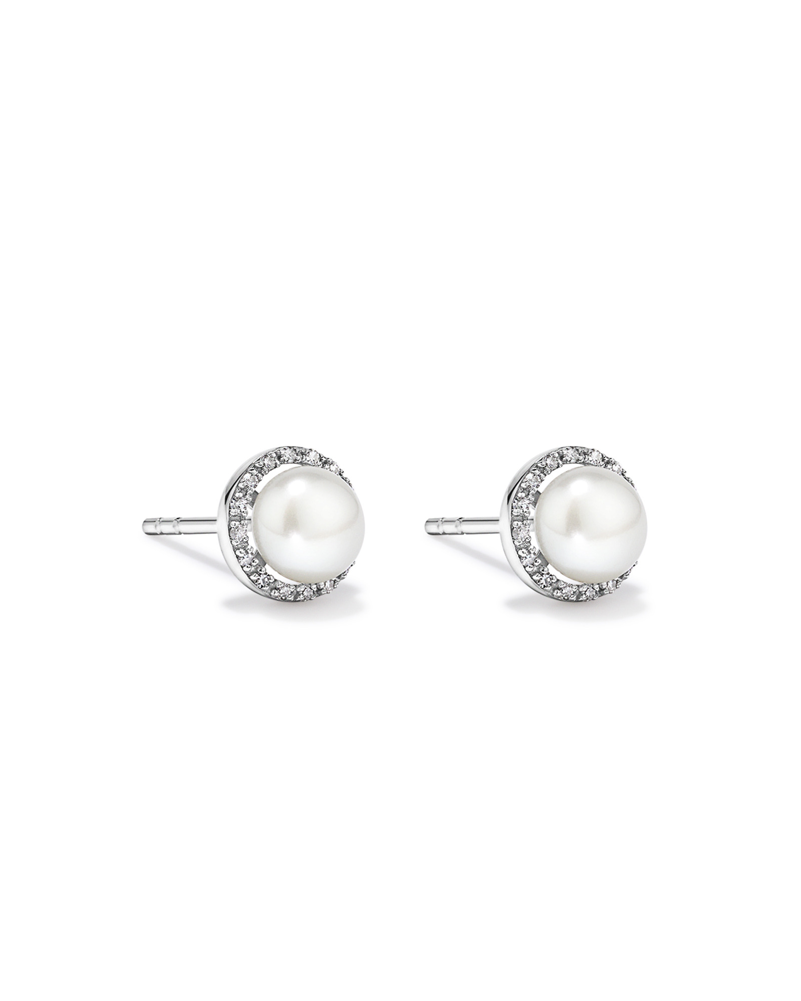 Cultured Freshwater Pearl & 0.13TW of Diamond Necklace and Earring Gift Set in Sterling Silver