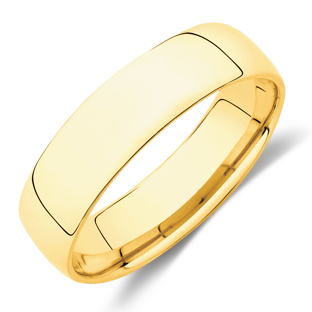 Half Round Wedding Band in 10kt Yellow Gold