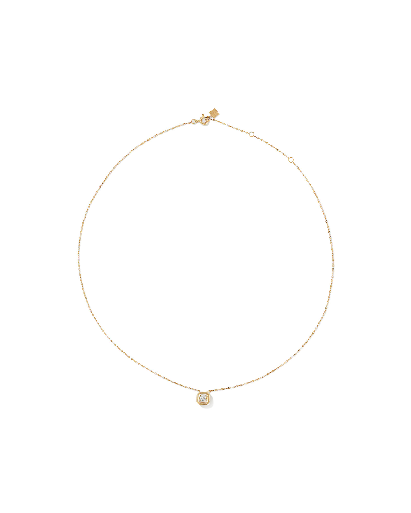 0.18 Carat TW Laboratory-Grown Asscher Cut Diamond Necklace in 10kt Yellow Gold