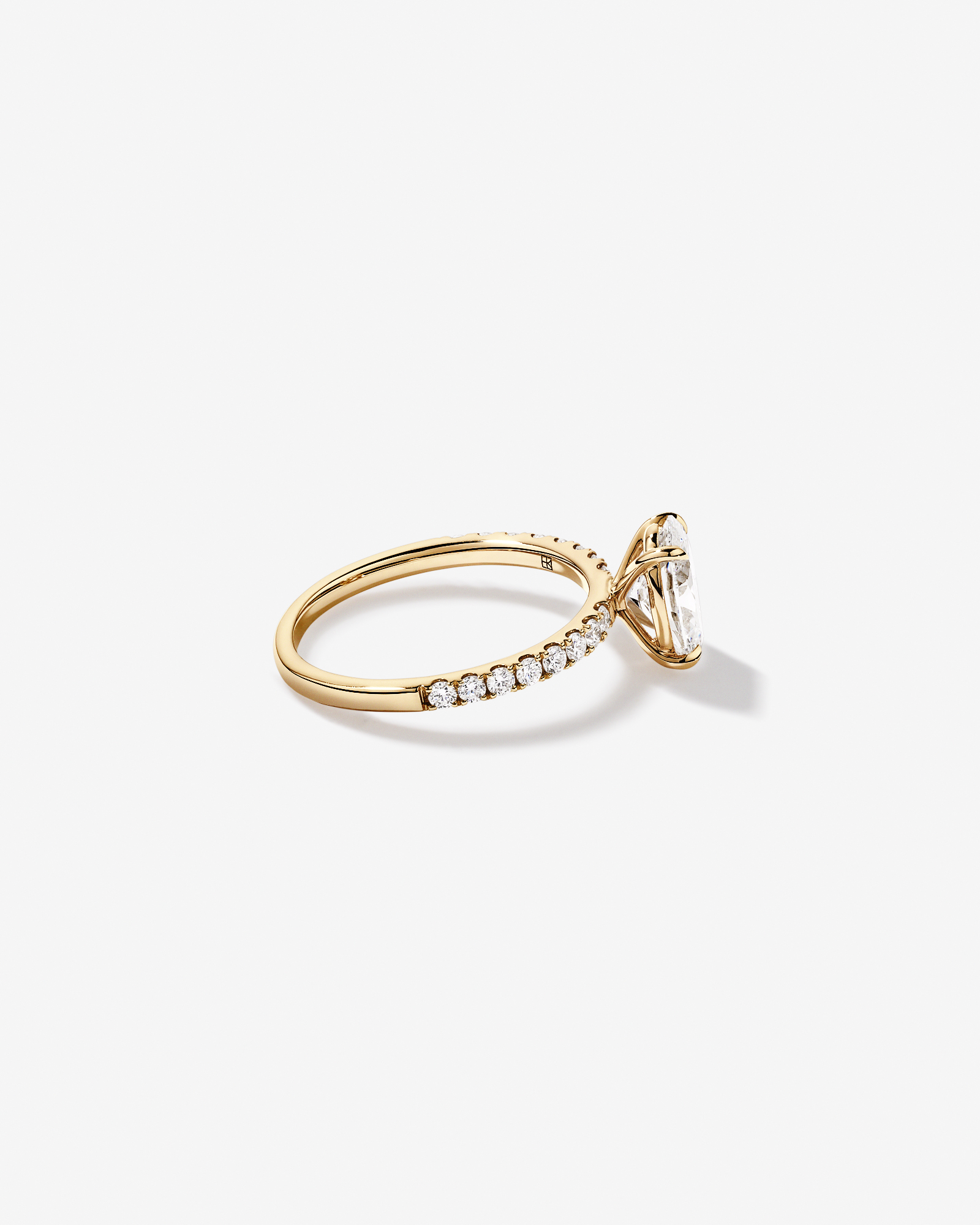 1.81 Carat TW Oval Lab-Grown Diamond Side Accent Engagement Ring 14kt Yellow Gold