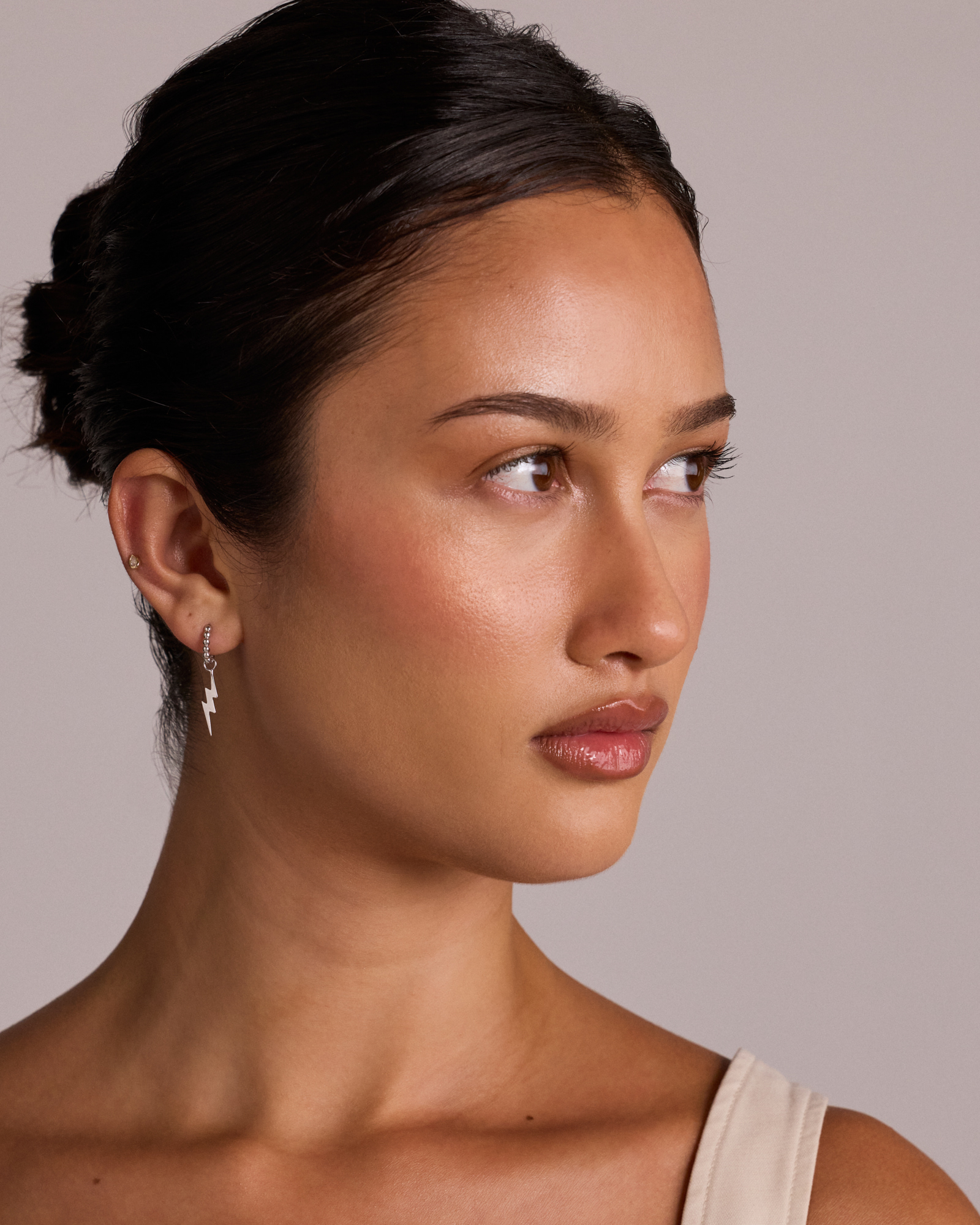 Lightning Bolt Single Earring Charm in Sterling Silver