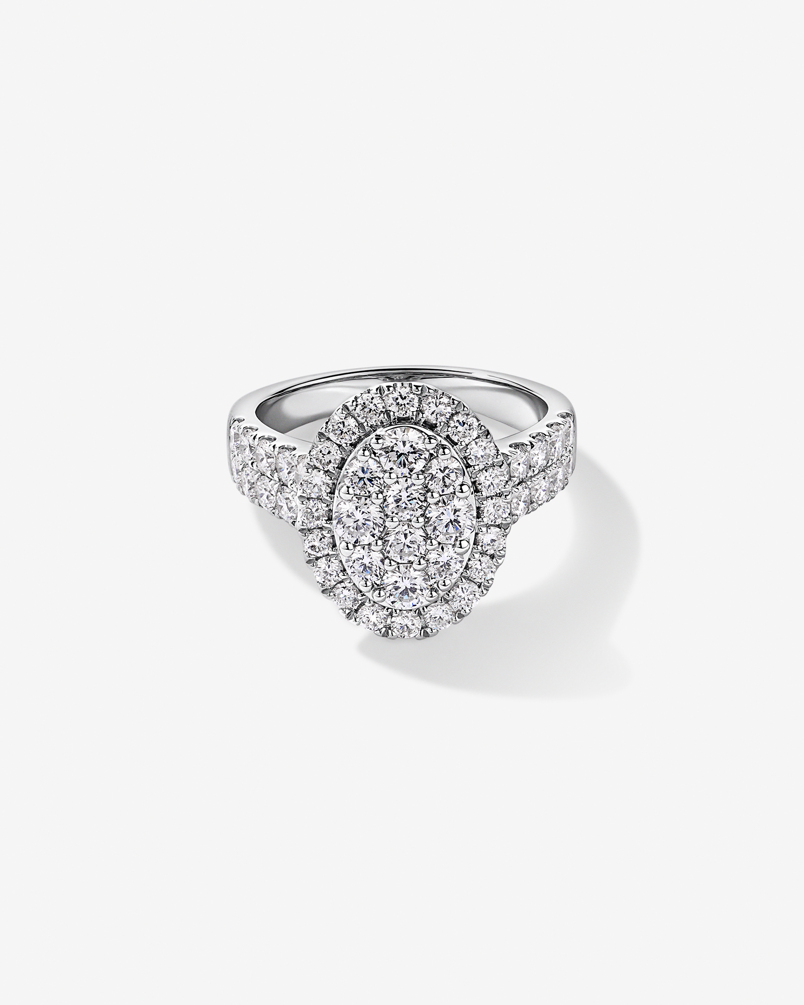 2.00TW Round Brilliant Laboratory-Grown Diamond Cluster Ring 10kt White Gold