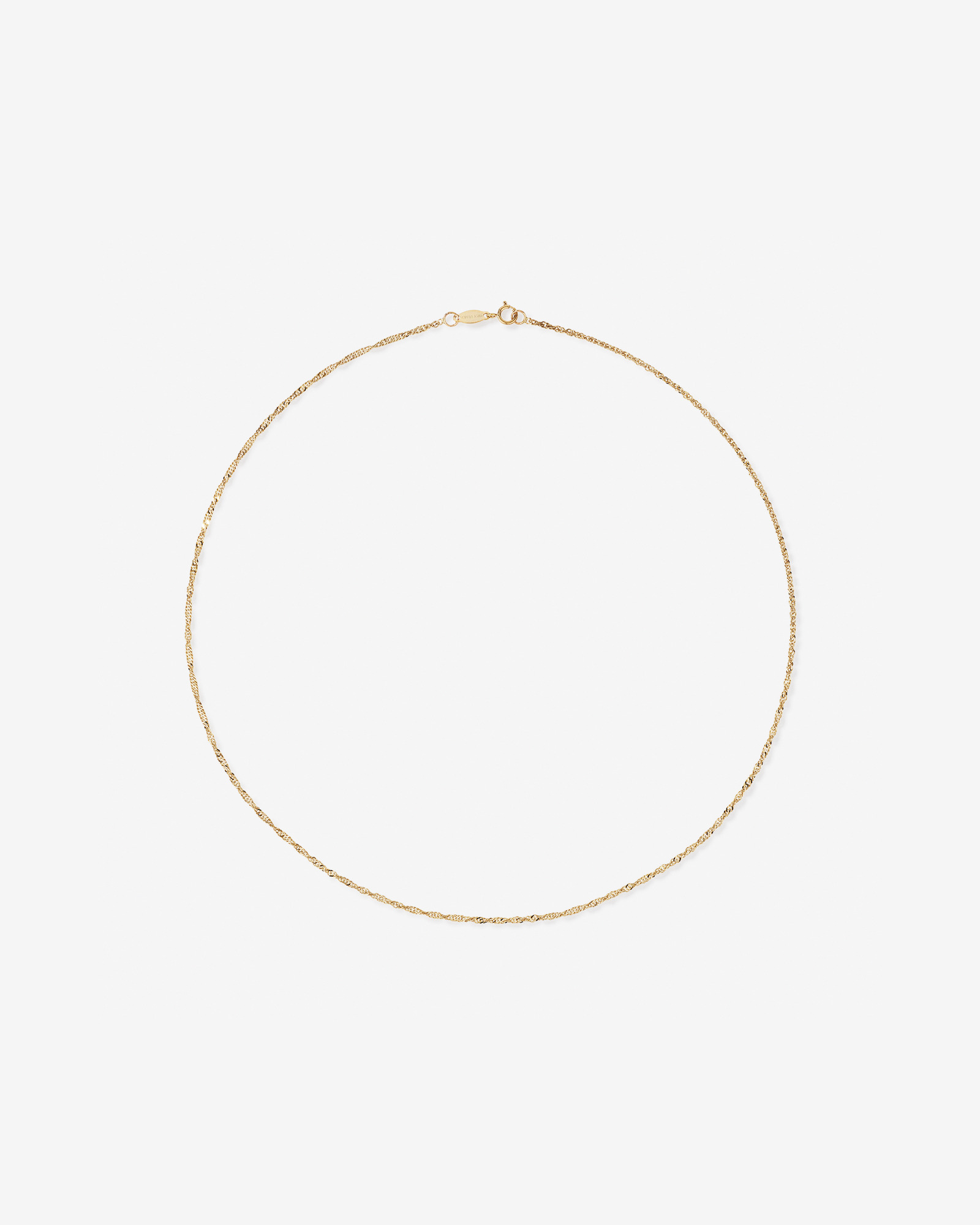 Chaîne Singapour creuse en or jaune 10 K de 45 cm, largeur de 1 à 1,5 mm