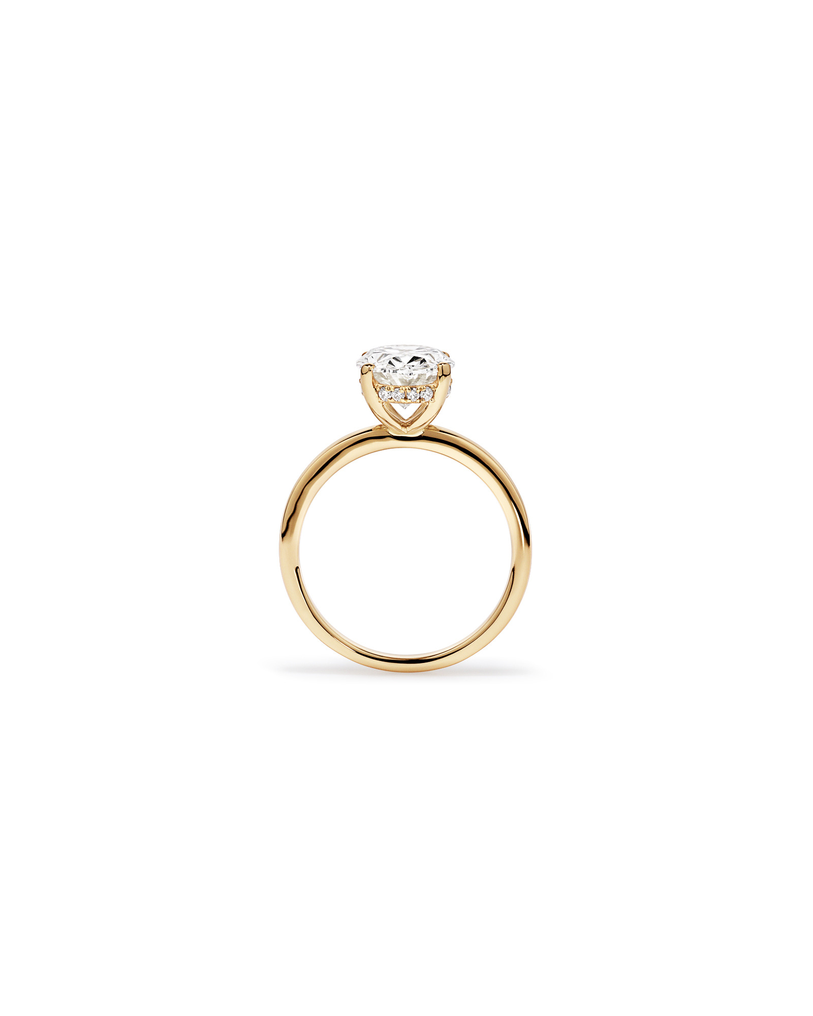 3.10 Carat TW Oval Cut Laboratory-Grown Diamond Solitaire Ring 18kt Yellow Gold