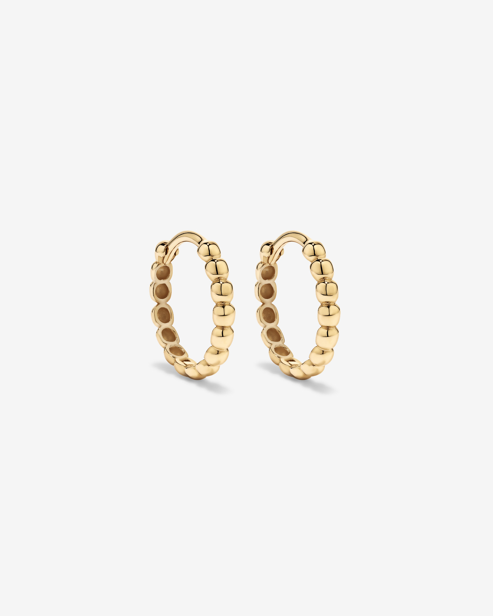 Boucles d'oreilles créoles à grosses perles de 13,5 mm en or jaune 10 carats