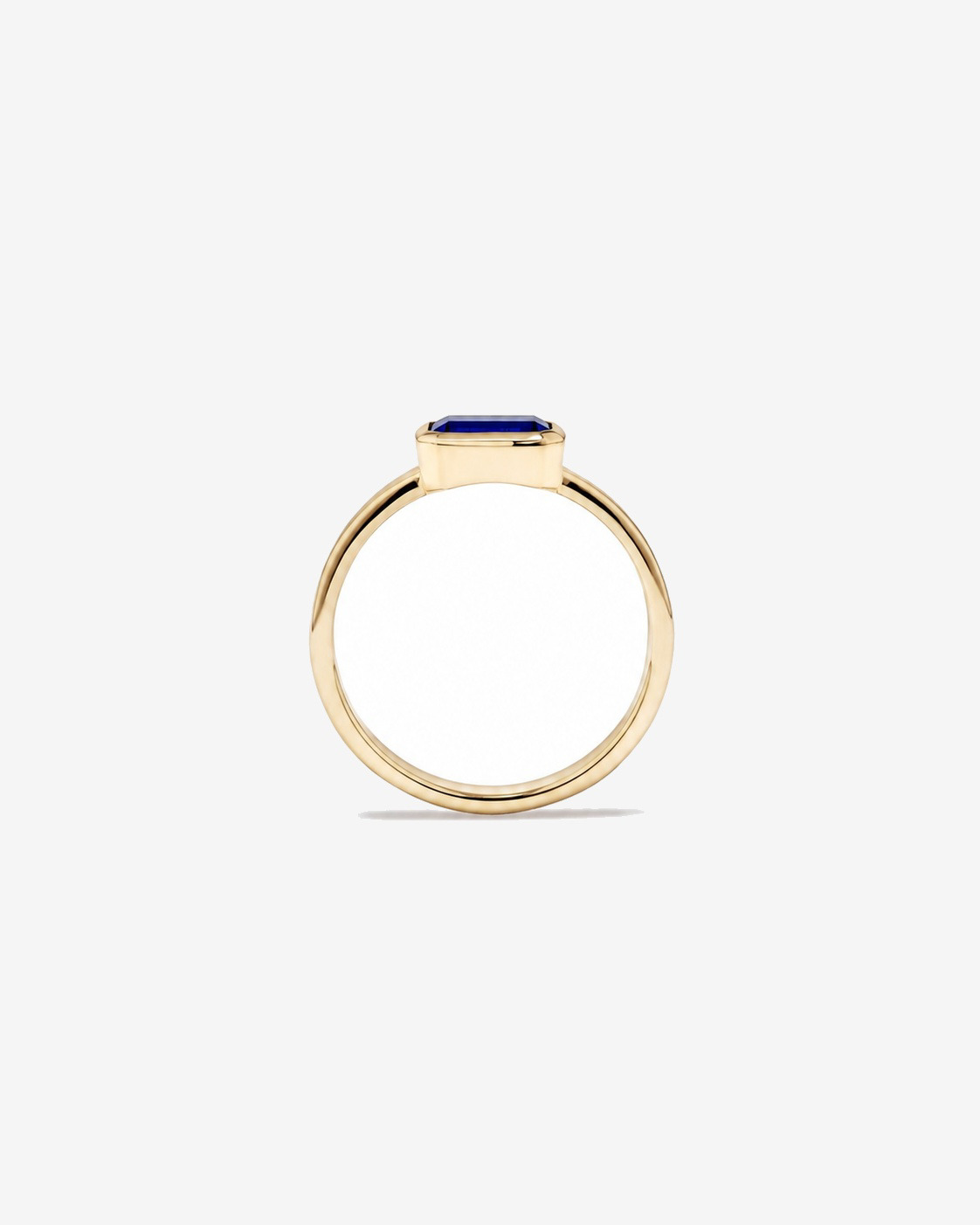 Bague Saphir créé sertie clos en or jaune 10 ct