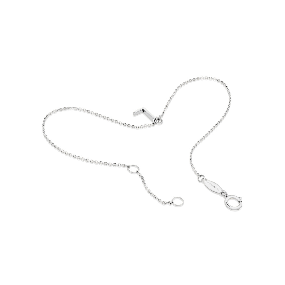 19cm (7.5") L Initial Bracelet in Sterling Silver