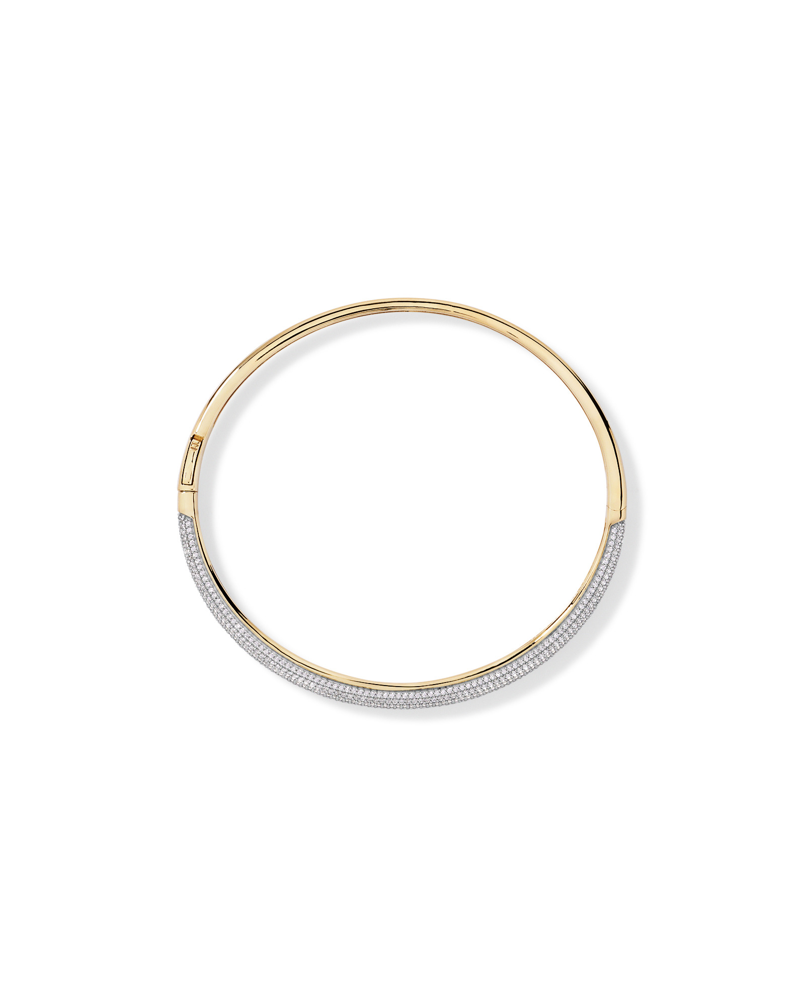 62mm Classic Pavé Hinged Bangle with Cubic Zirconia in 18kt Vermeil