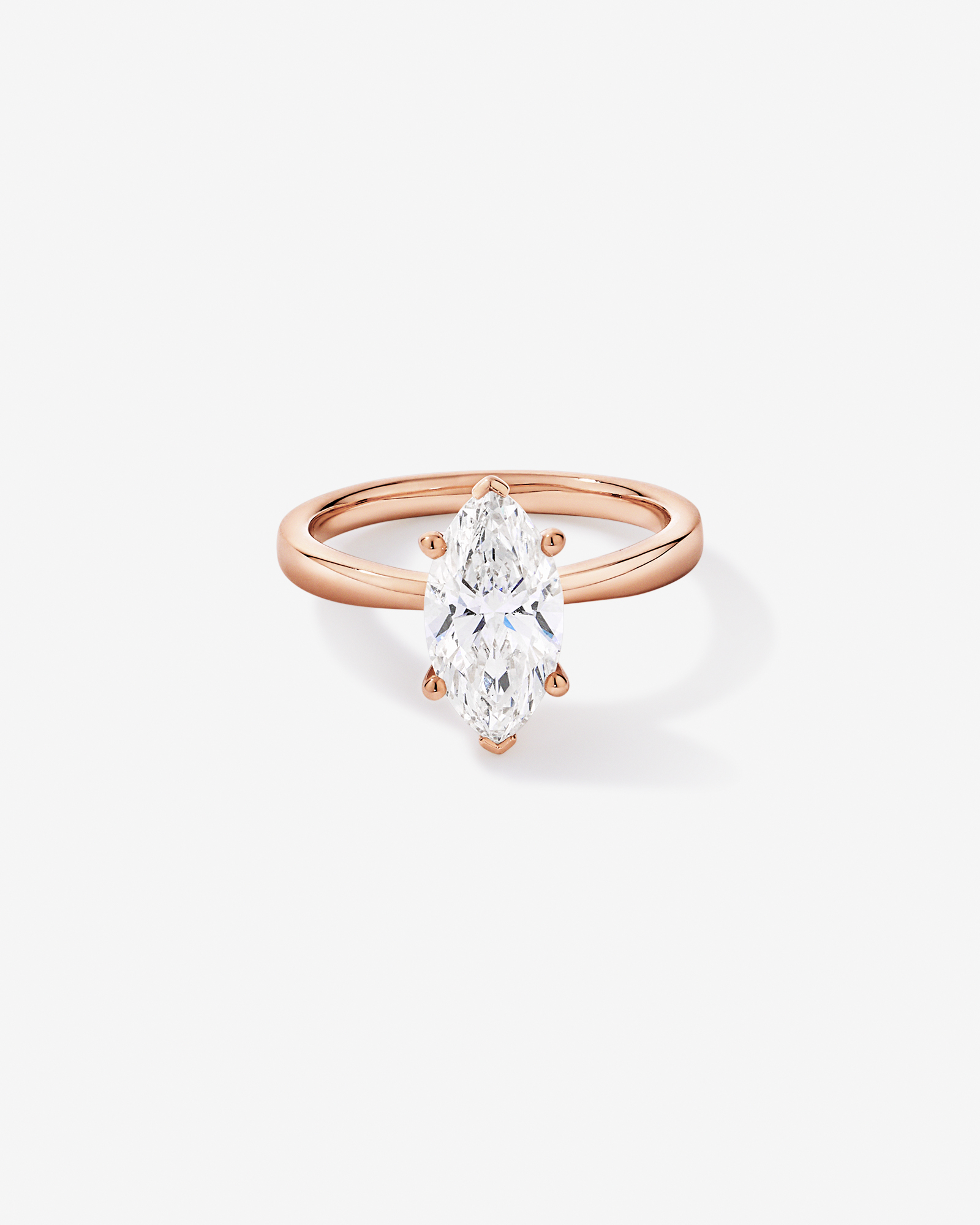 2.00 Carat TW Laboratory-Grown Diamond Marquise Solitaire Ring 14kt Rose Gold