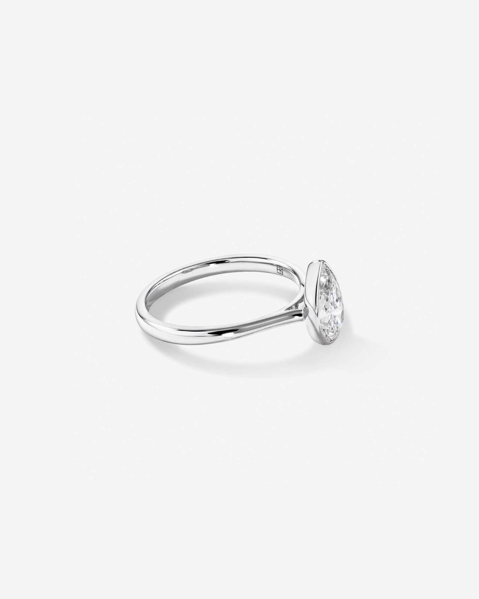 1.25 Carat TW Pear Cut Laboratory-Grown Diamond Solitaire Bezel Set Engagement Ring in 14kt White Gold