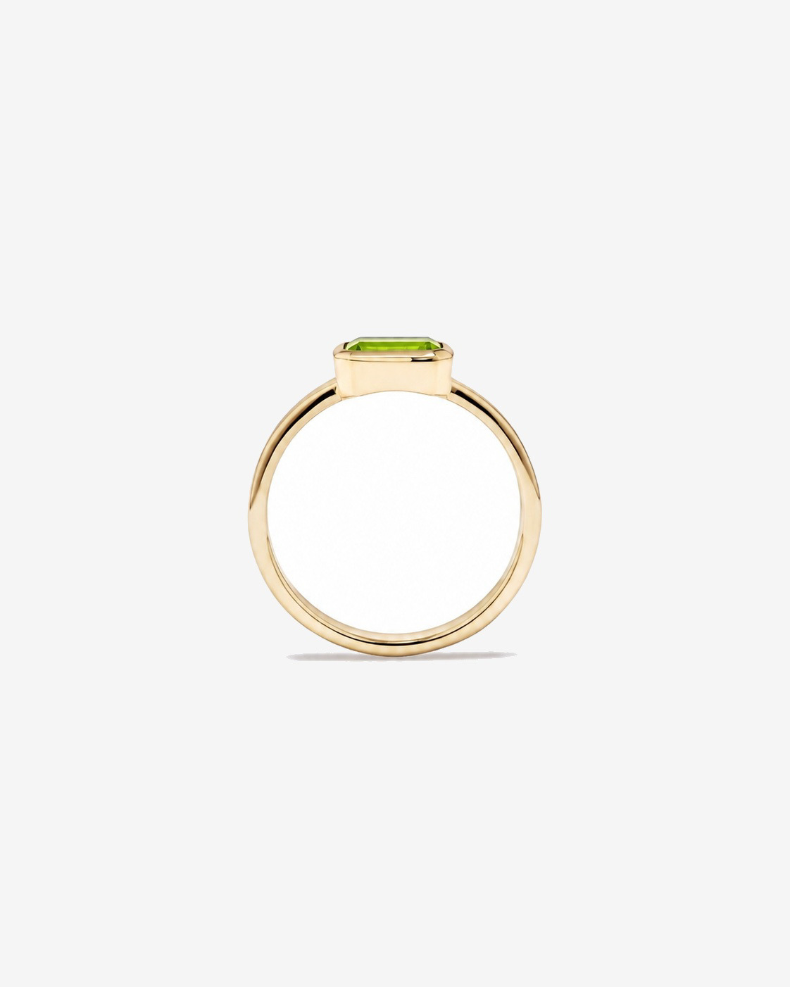 Peridot Bezel Ring 10kt Yellow Gold