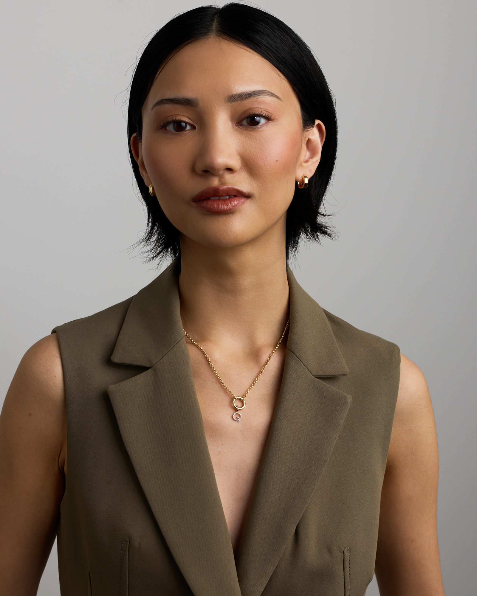 Diamond Letter Initial Pendant in 10kt Yellow Gold