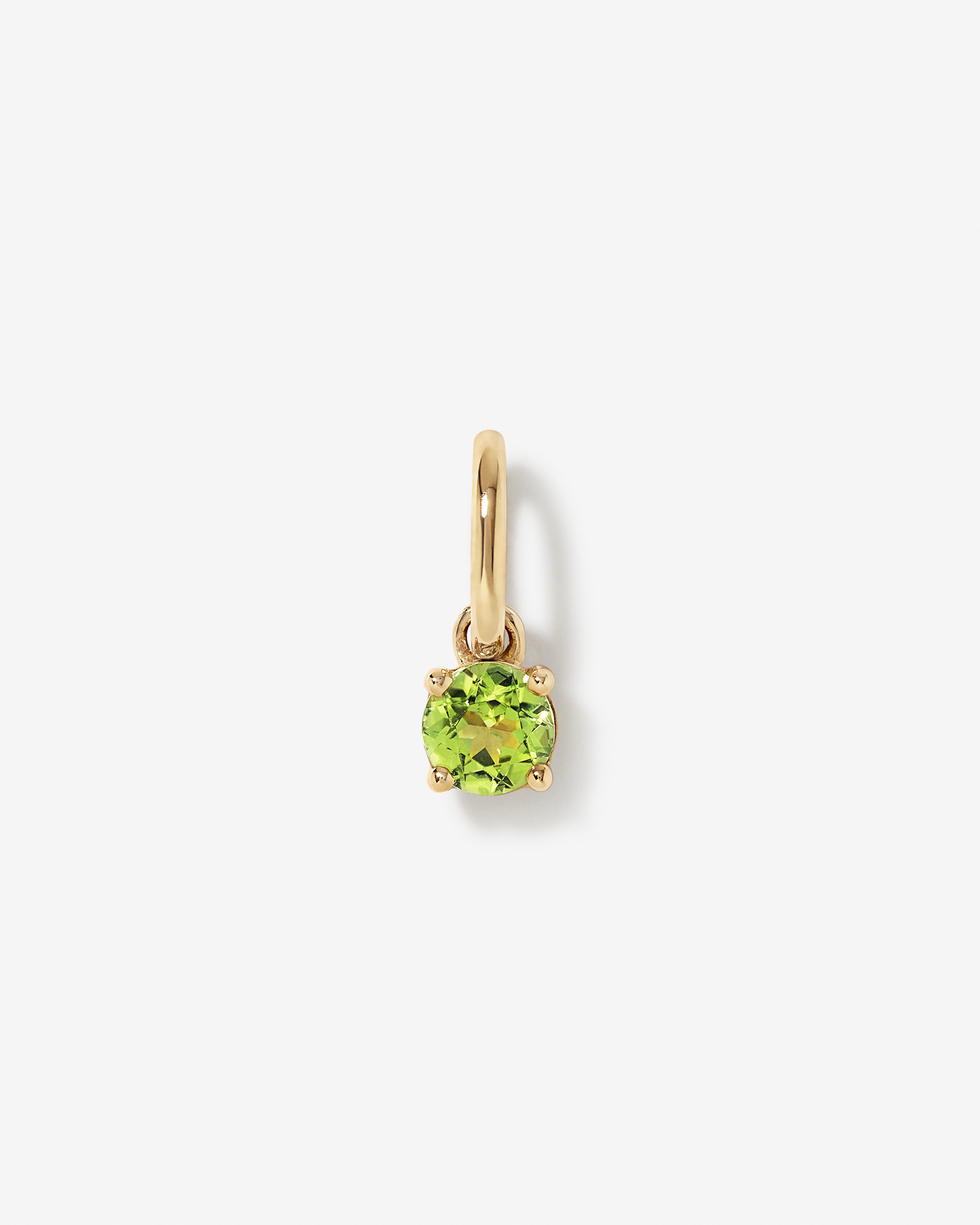 Round Green Peridot Birthstone Pendant in 10kt Yellow Gold