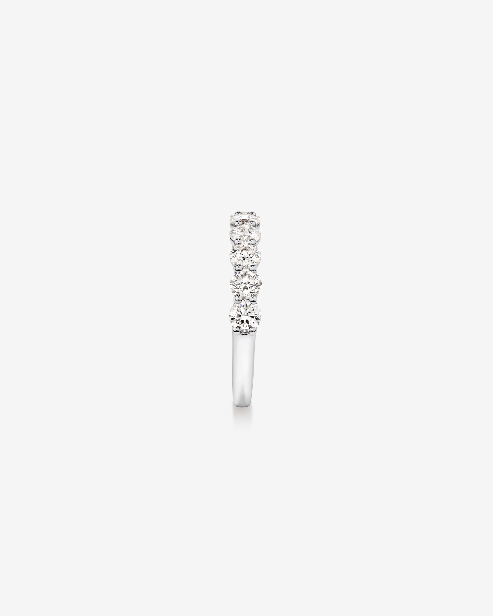 Bague De Mariage En Diamant De Laboratoire Rond Brillant De 1,30 Carat Poids Total En Or Blanc 14 Carats