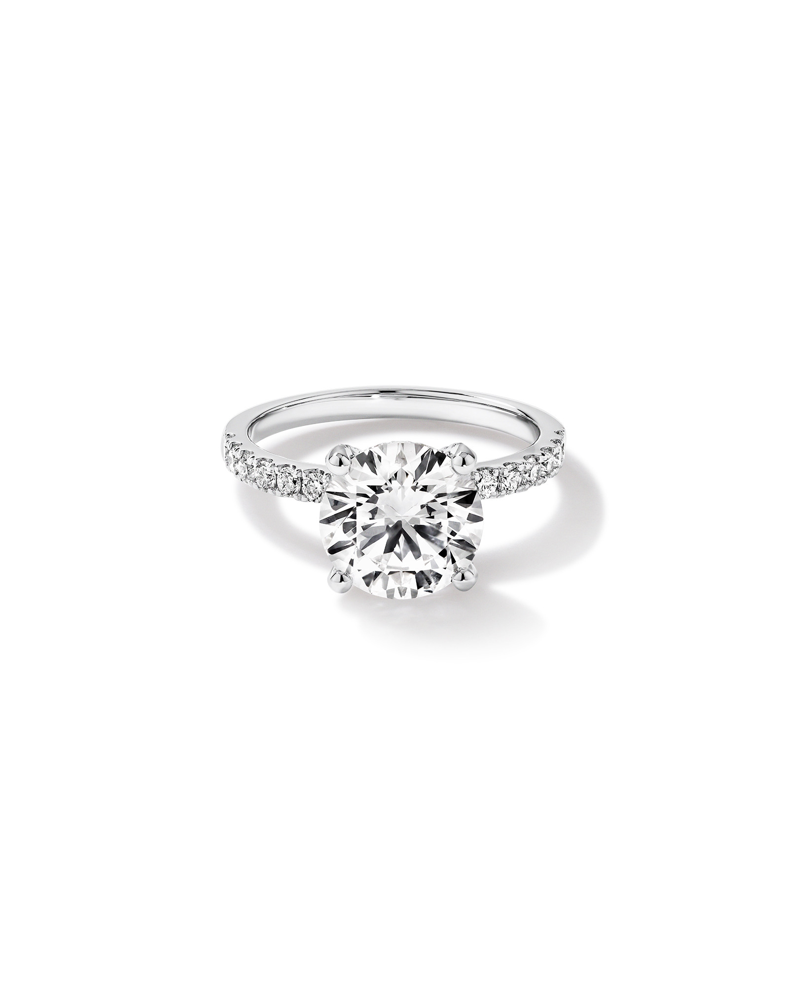 3.50 Carat TW Round Brilliant Laboratory-Grown Diamond Engagement Ring 18kt White Gold