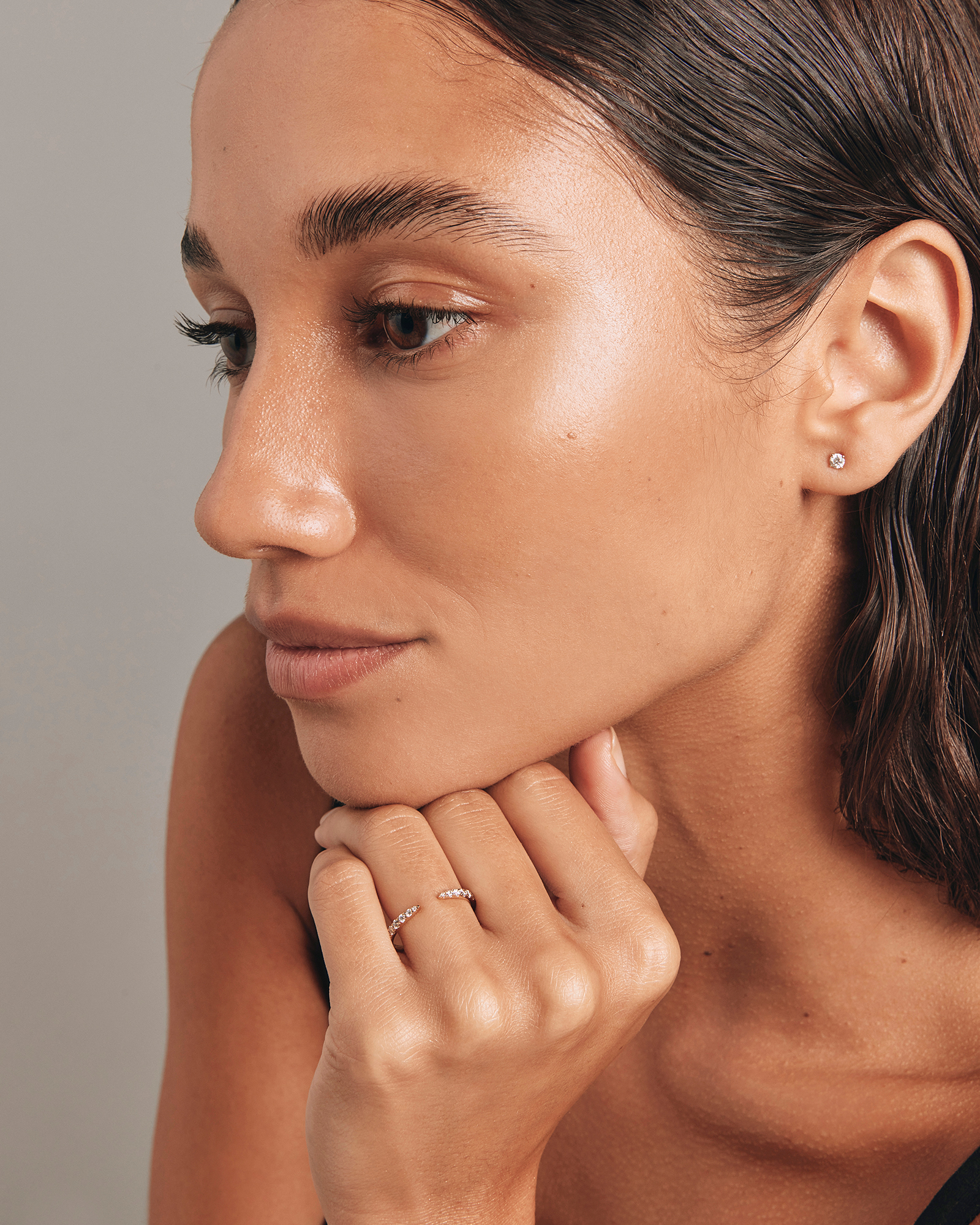 Bague de mariage ouverte de 0,25 carat TW en diamant en or jaune 14 carats