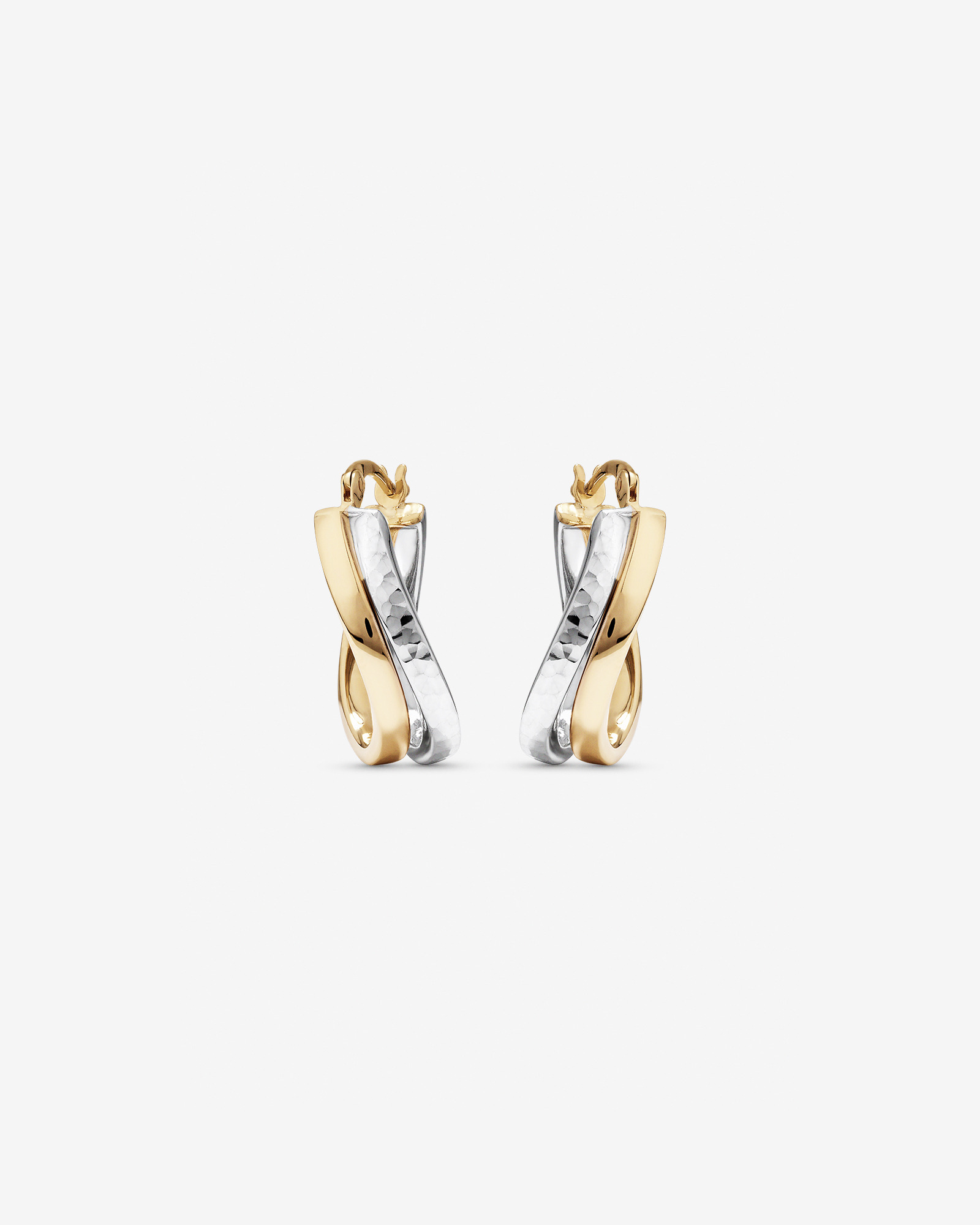 Hoop Earrings in 10kt Yellow & White Gold
