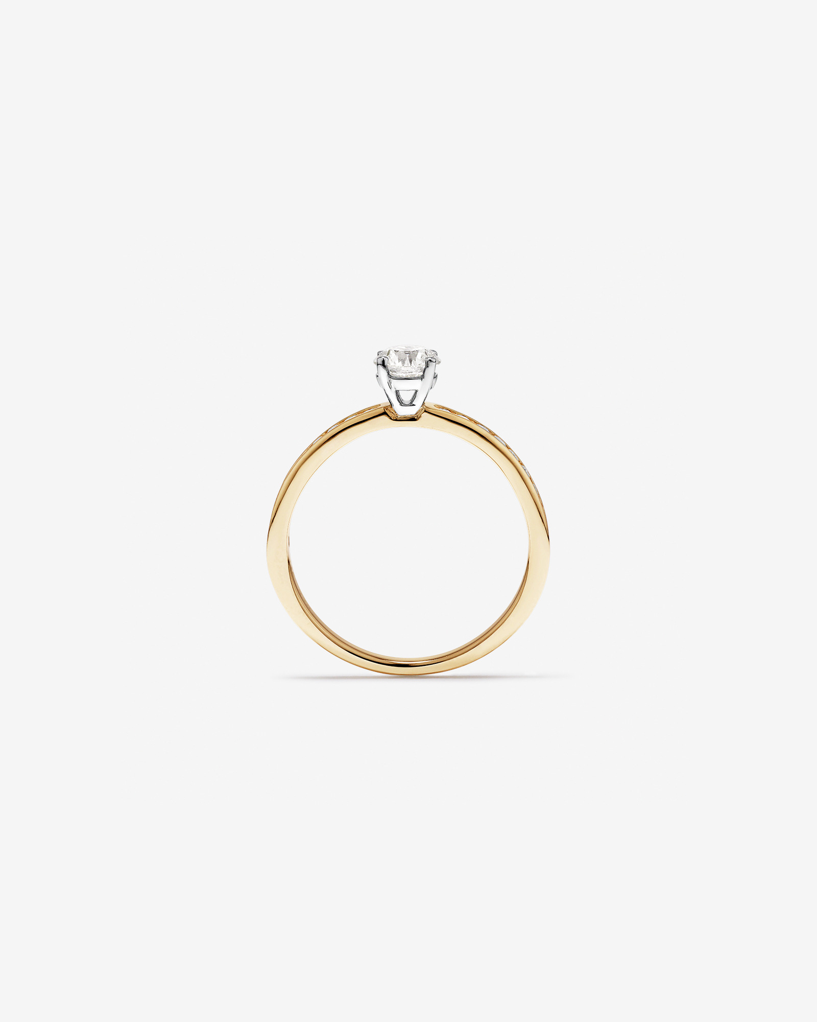 Carat TW Round Brilliant Signature 101 Diamond Ring in 14kt Yellow & White Gold