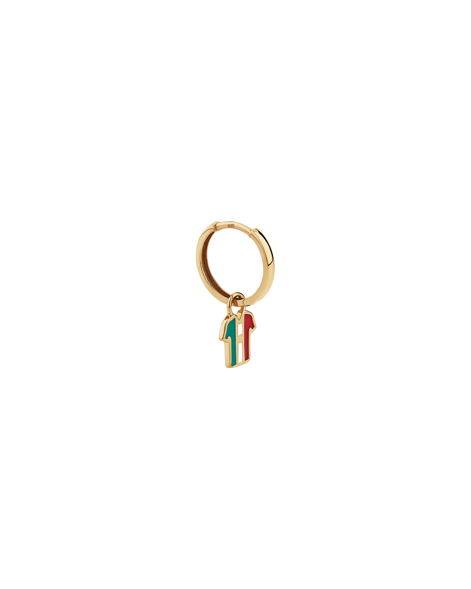 Porte-bonheur de boucle d’oreille en jersey du Mexique en Vermeil 18 Kt