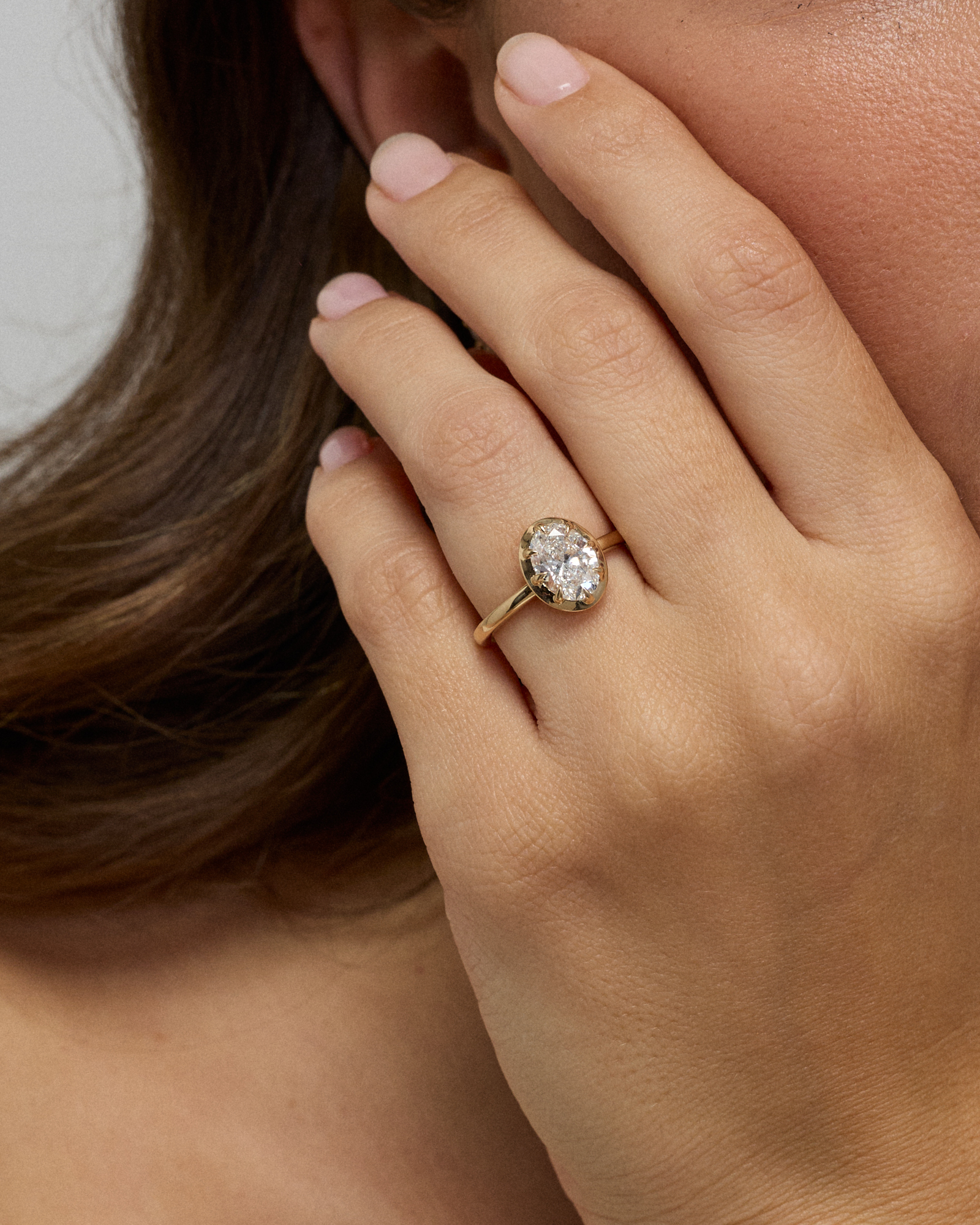 1.50TW Oval Laboratory-Grown Diamond Solitaire Ring 14kt Yellow Gold
