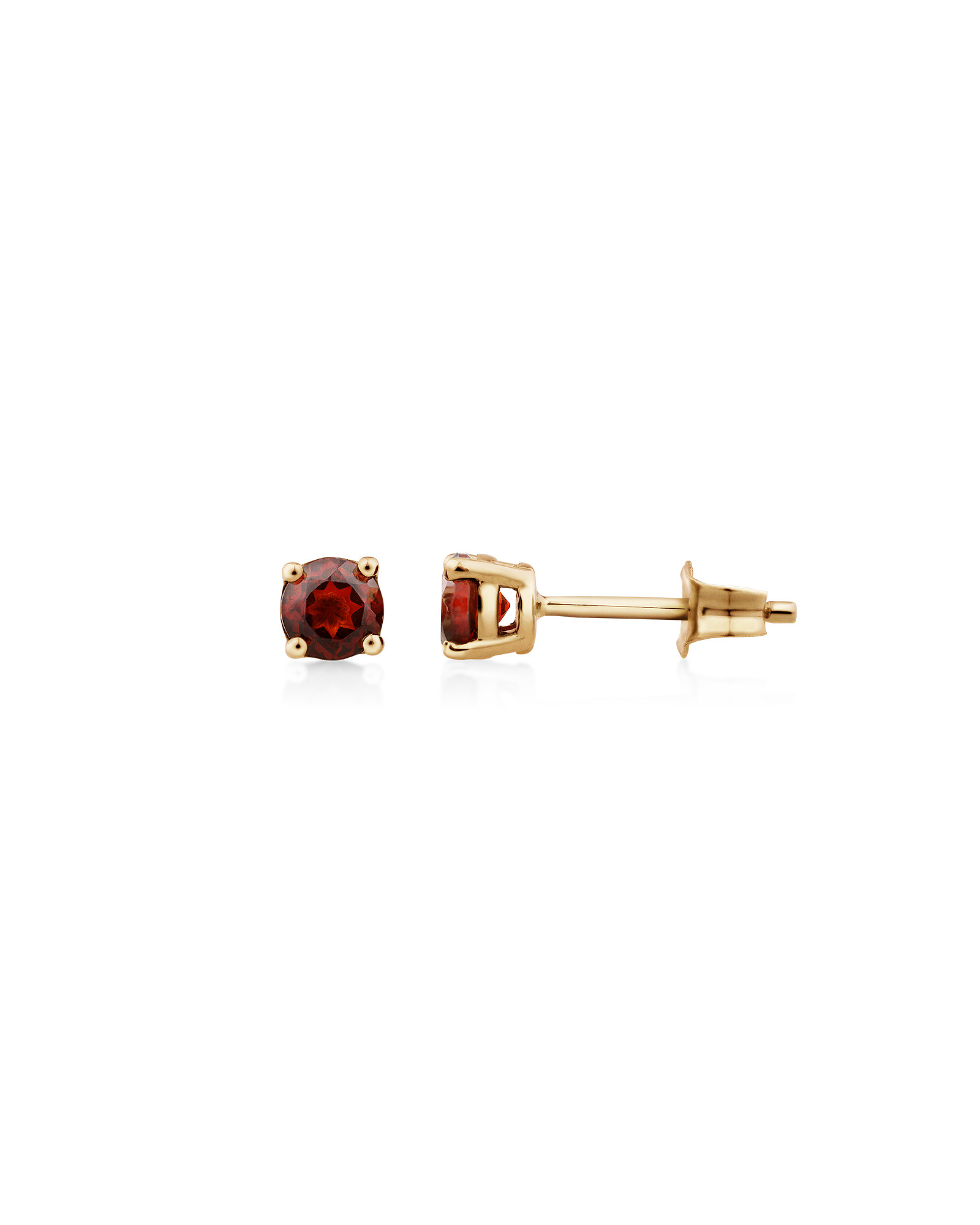 Stud Earrings with Rhodolite Garnet in 10kt Yellow Gold