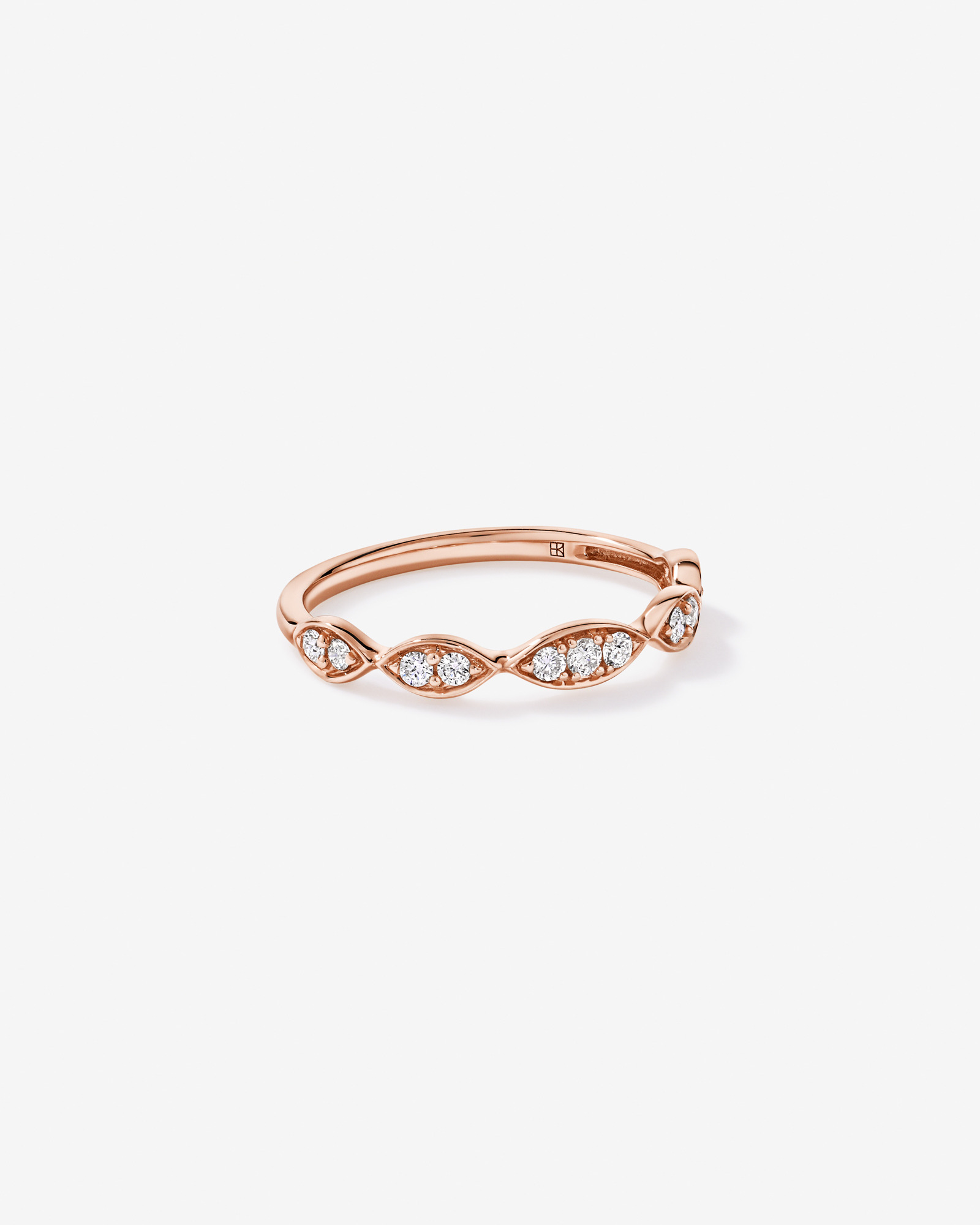 0.20TW Diamond Twist Wedding Band 14kt Rose Gold