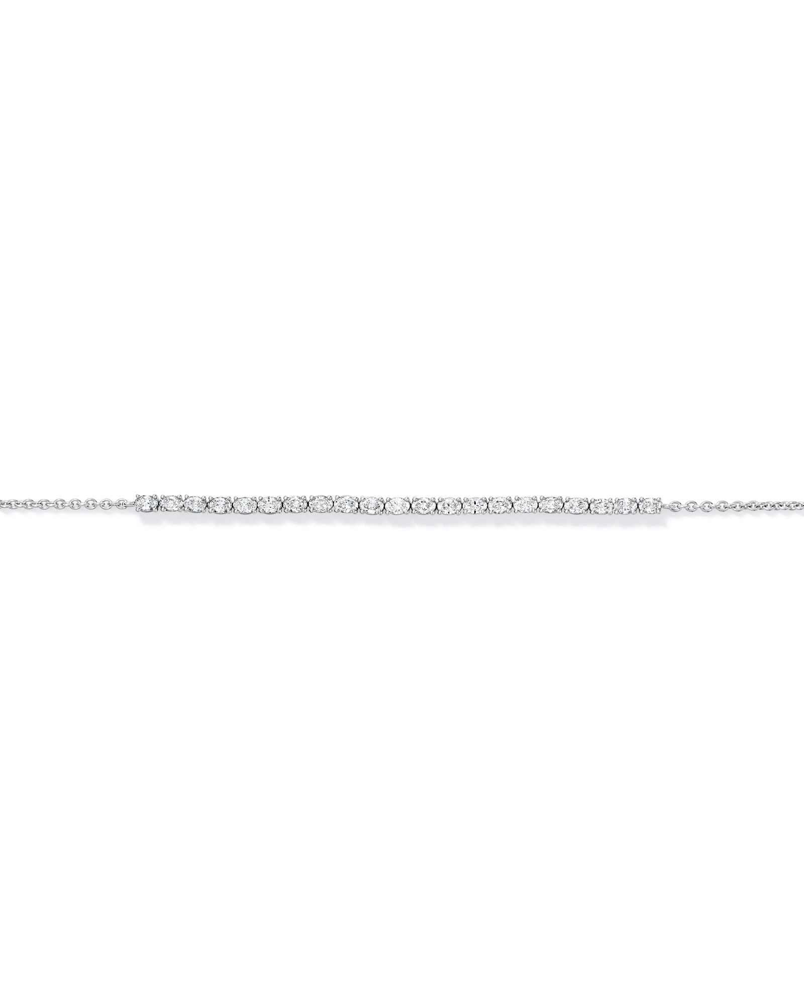 Bracelet de tennis 1.02TW Oval Lab en argent