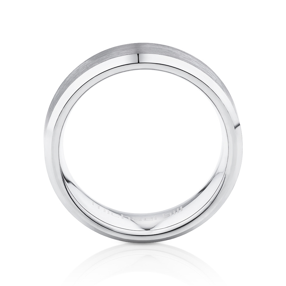 Bague en tungstène de saphir gris pour homme