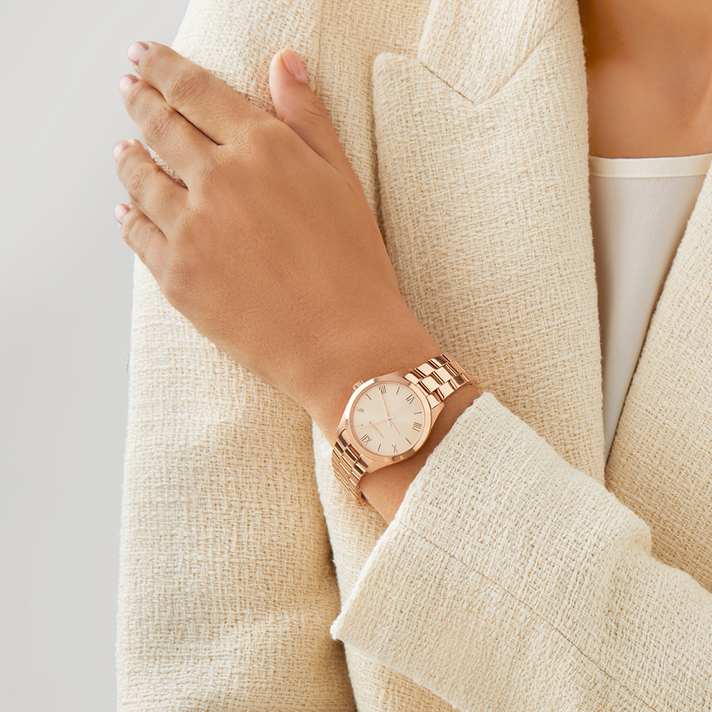 Montre en acier inoxydable rose pour femme