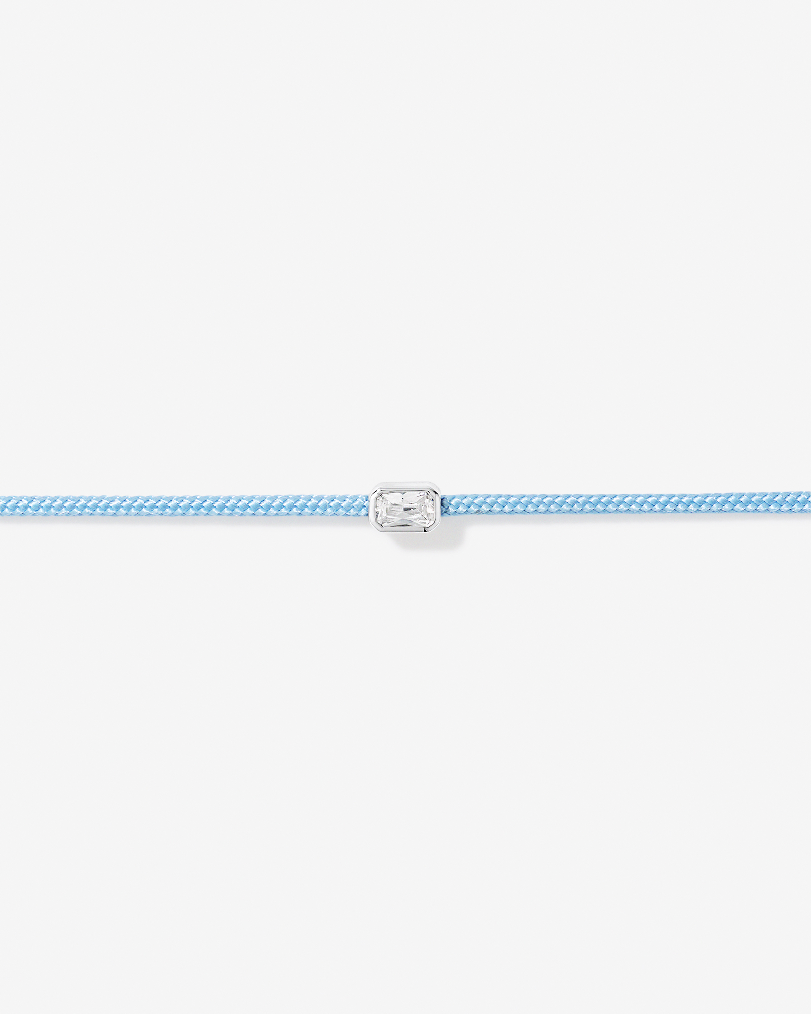 Emerald Cut Cubic Zirconia Cord Bracelet in Cool Blue
