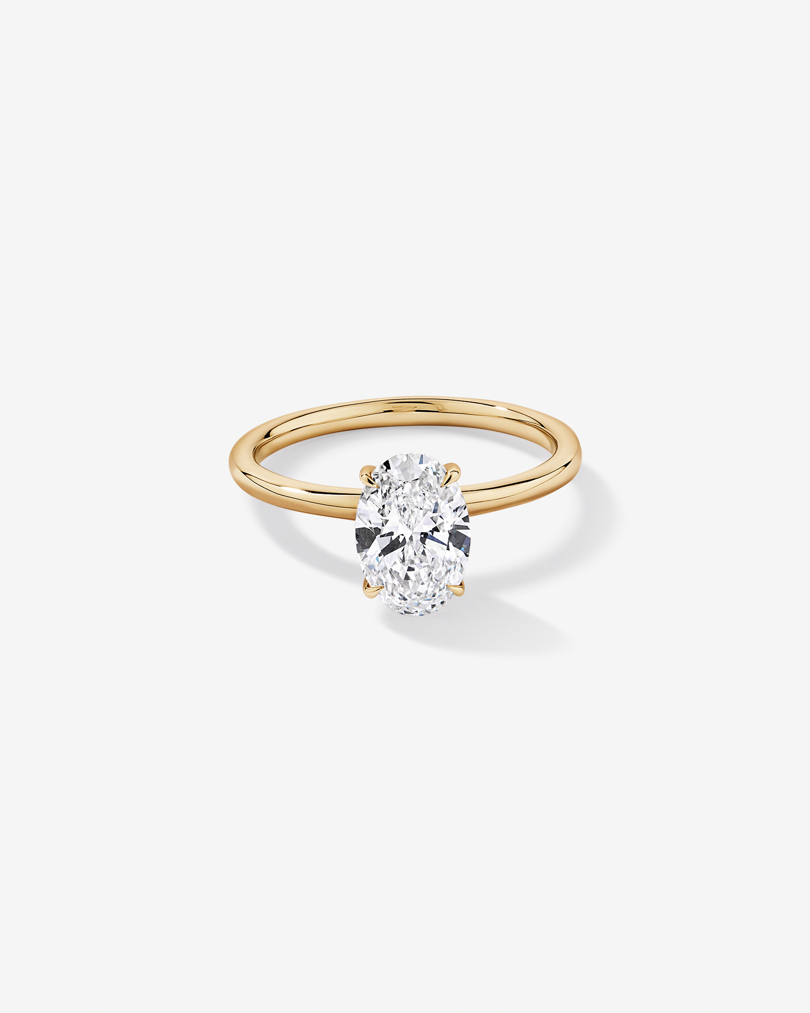 1.57TW Oval Laboratory-Grown Diamond Solitaire Ring 14kt Yellow Gold