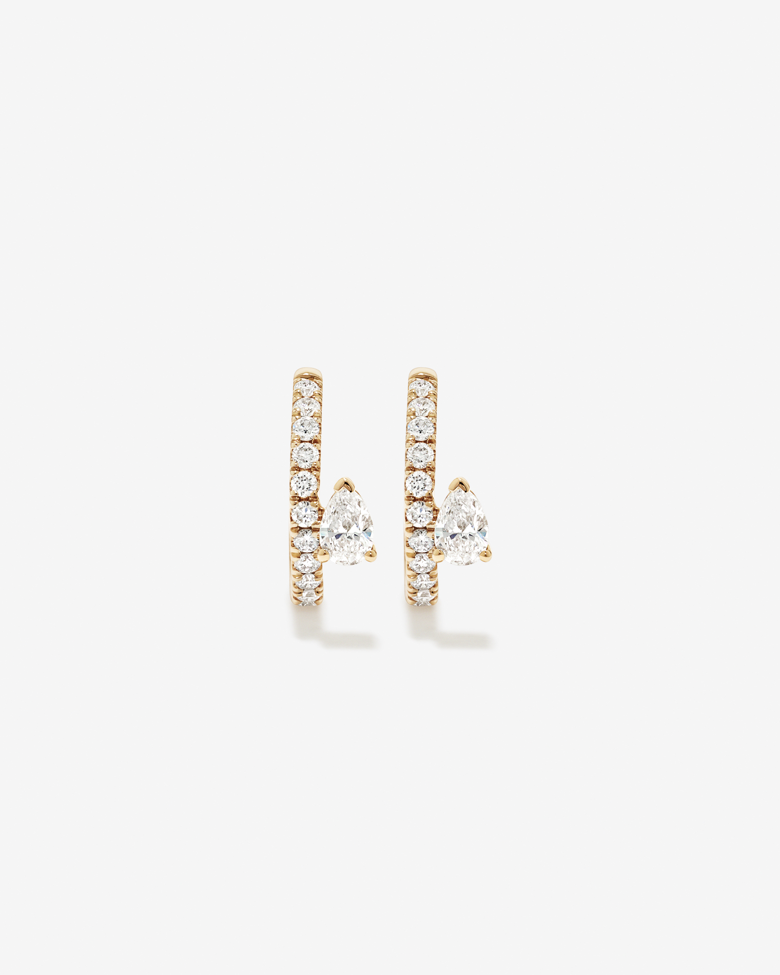 Conque d’oreille diamantée TW de 0,19 carat cultivée en laboratoire en or jaune 10 kt