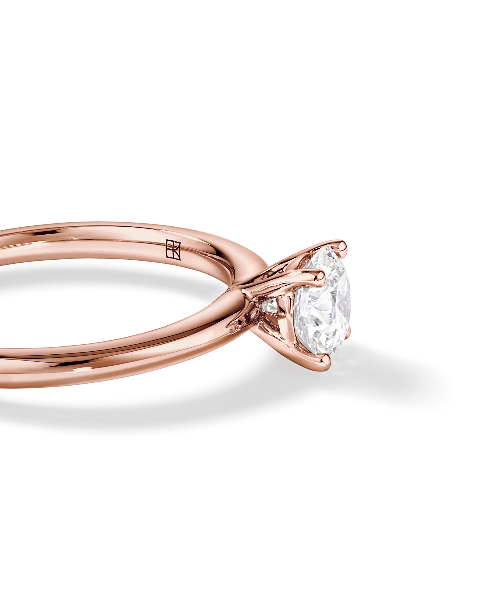 Bague de fiançailles solitaire ronde en diamant brillant de laboratoire TW de 0,70 carat en or rose 14 carats