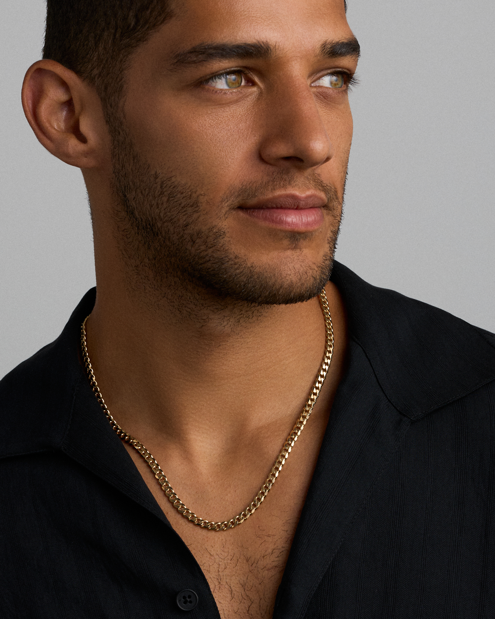 55cm (22") 5.1mm Width Solid Concave Bevelled Curb Chain in 10kt Yellow Gold