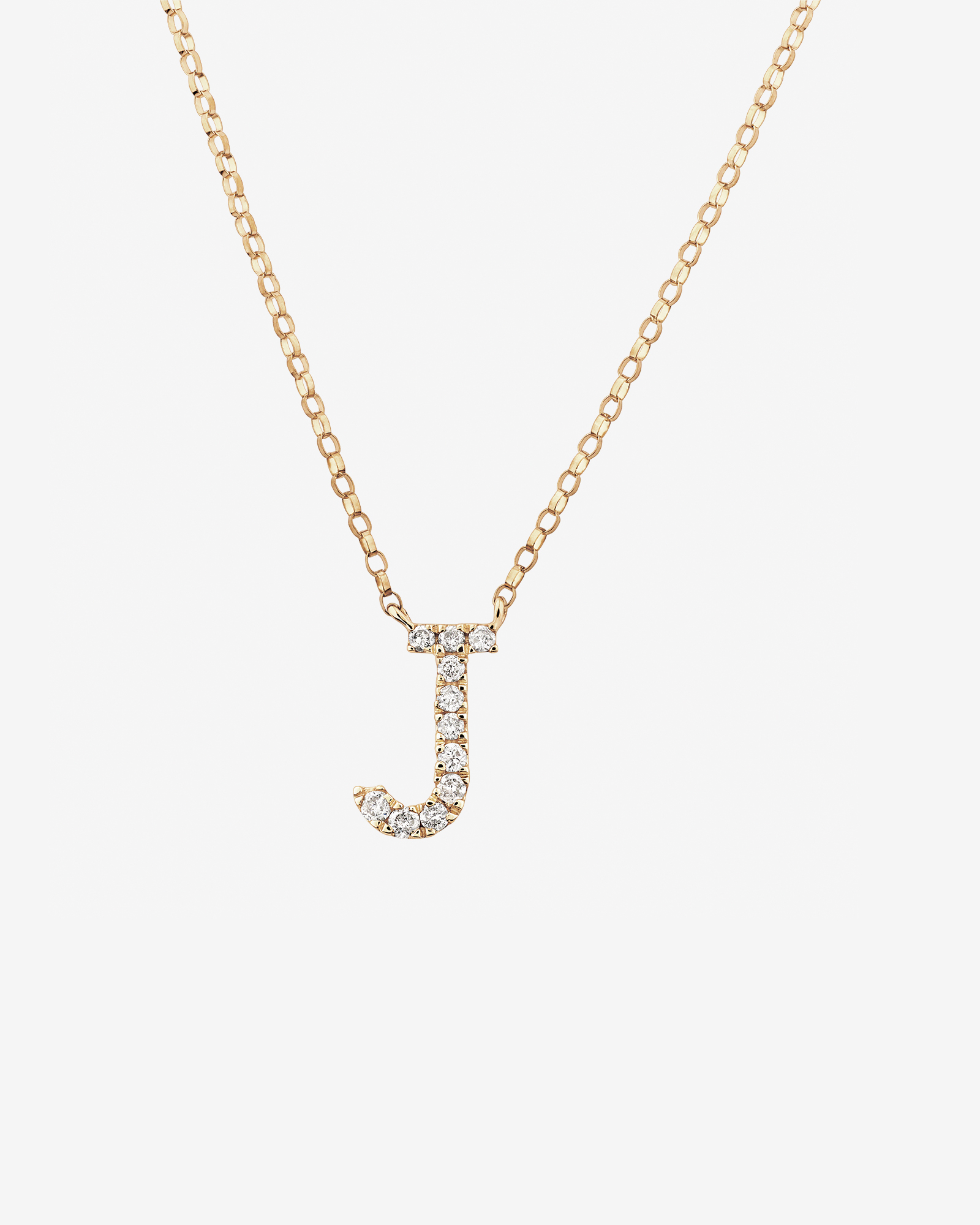 Collier à initiale « J » en or jaune 10 K avec diamants totalisant 0,10 ct