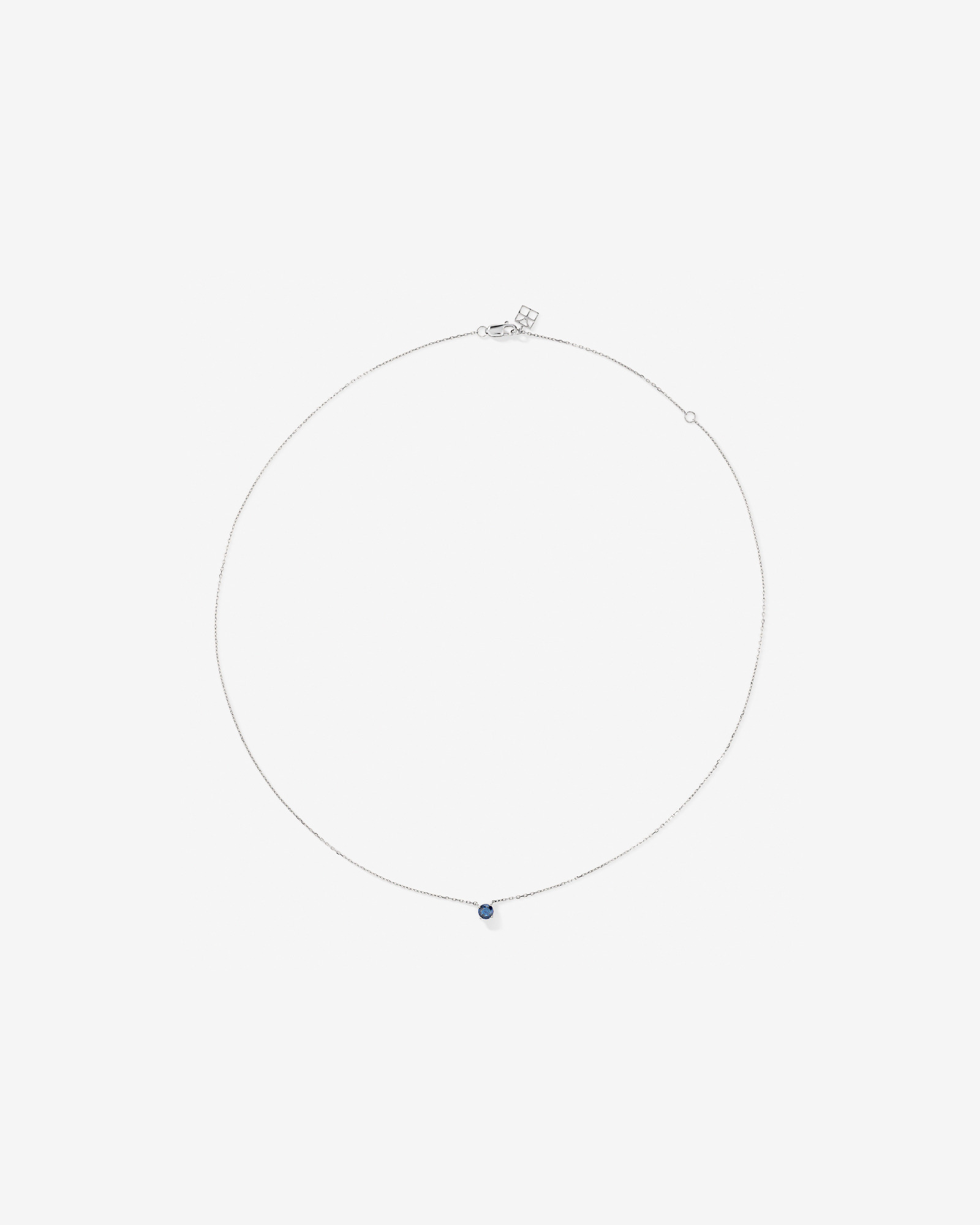 Australian Sapphire Round Cut Necklace in 10kt White Gold