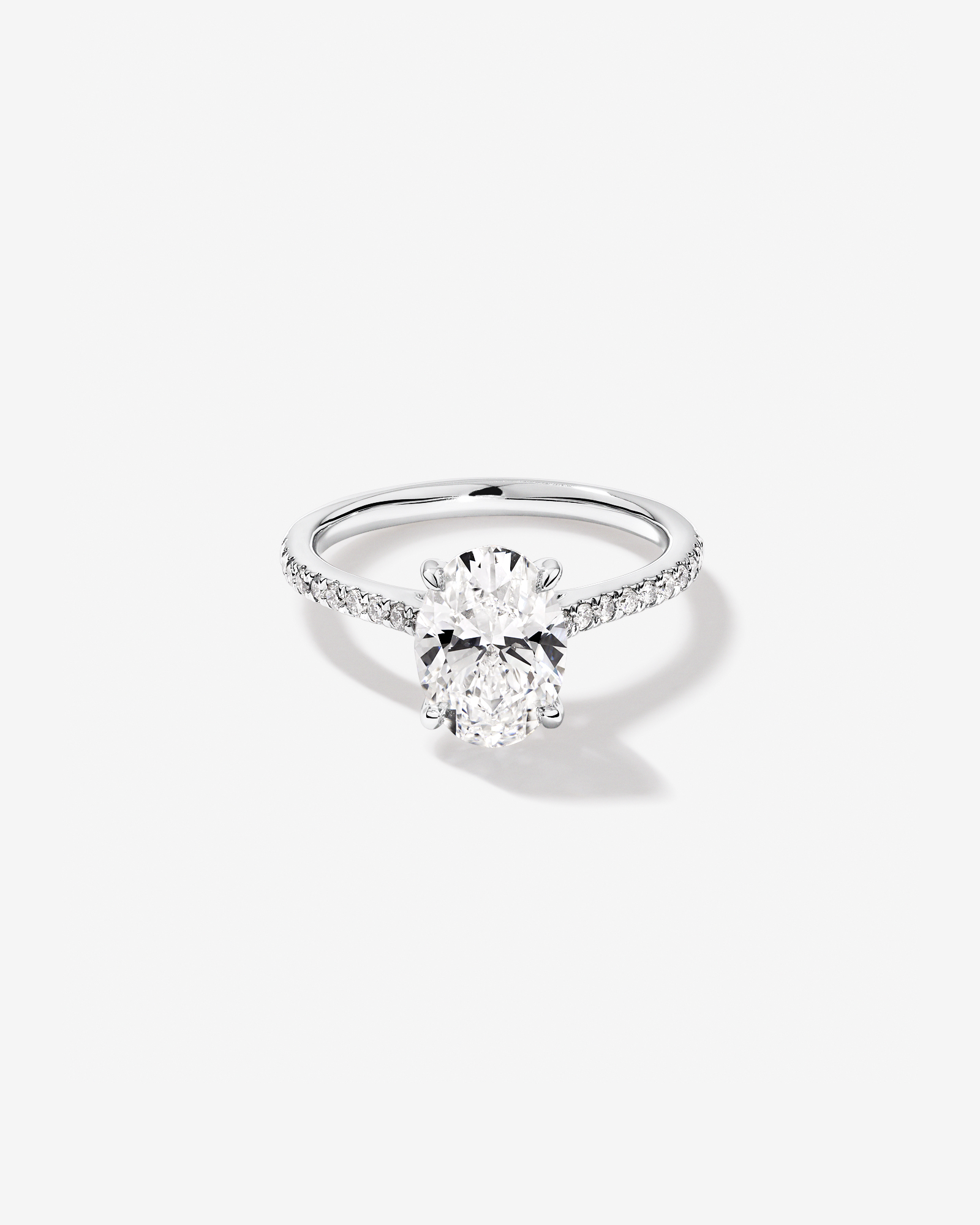 2.20 Carat TW Oval Cut Laboratory-Grown Diamond Engagement Ring in 14kt White Gold