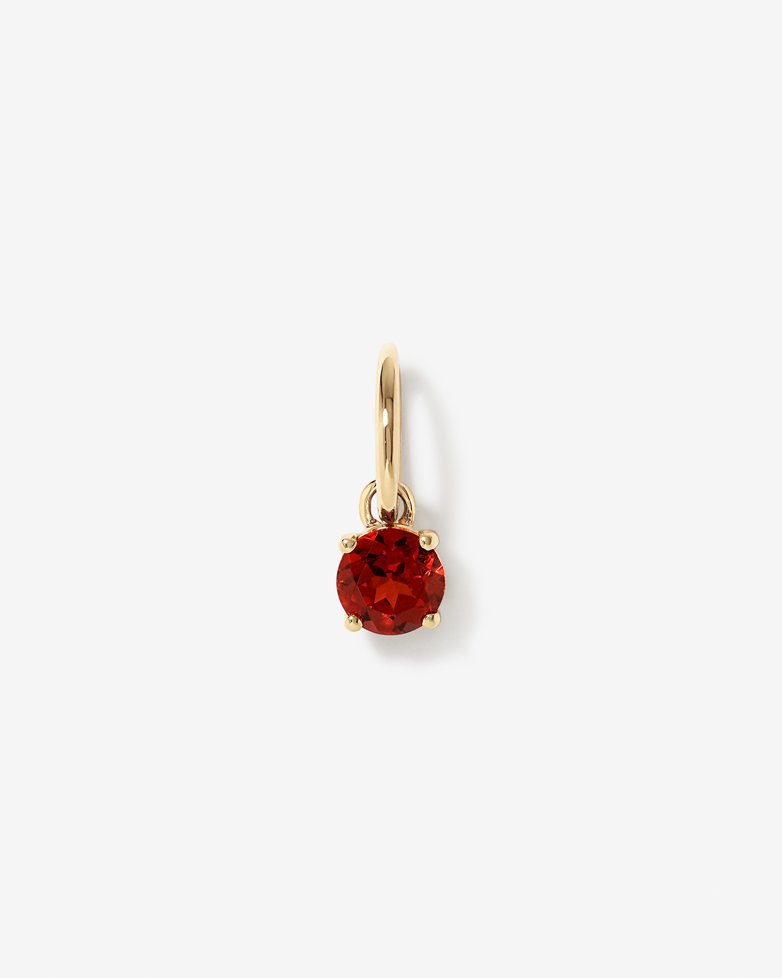 Round Red Garnet Birthstone Pendant in 10kt Yellow Gold