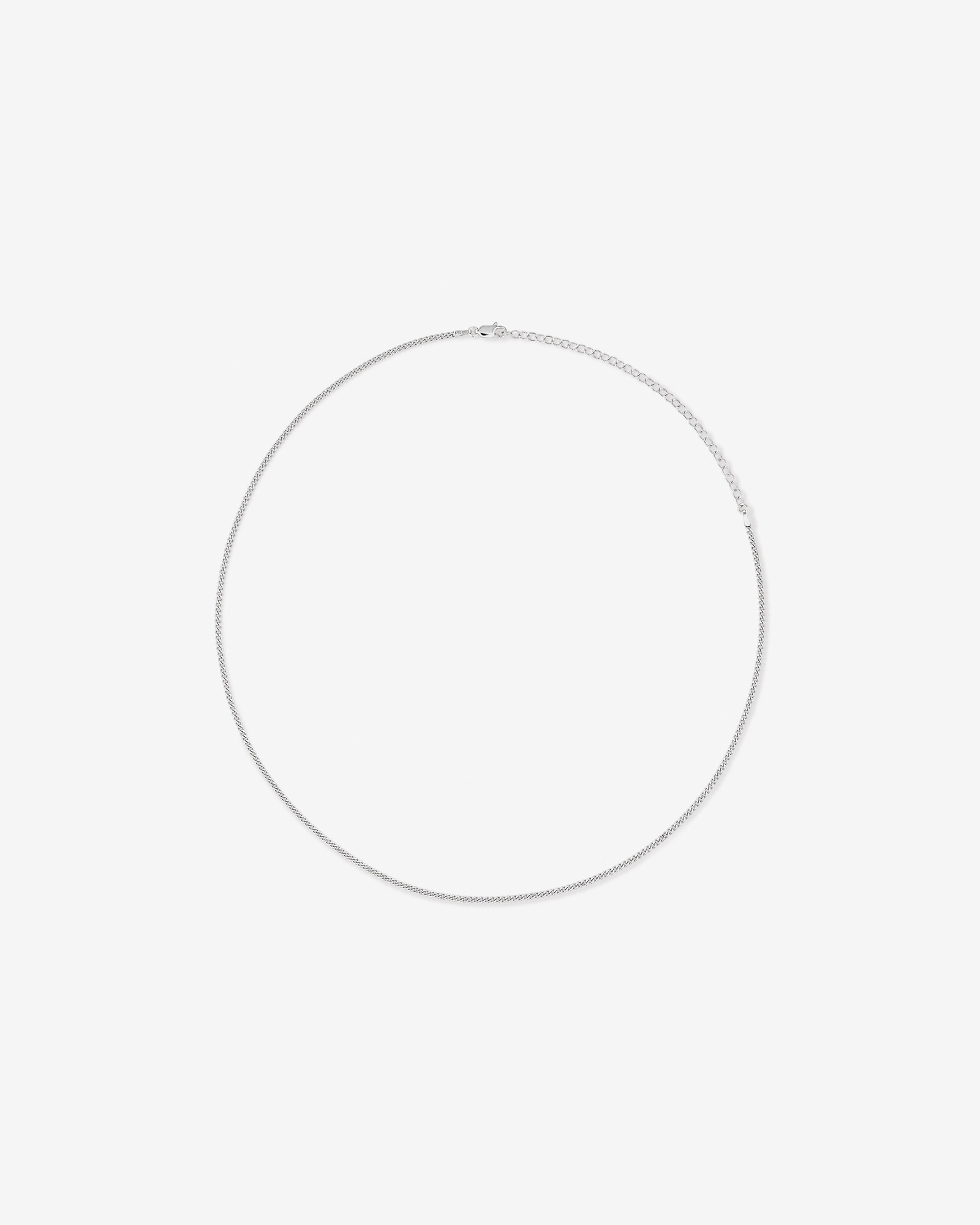 Collier Chaîne Fine Curb En Argent Sterling, 55 Cm (22 Po), Largeur 2-2,5 Mm