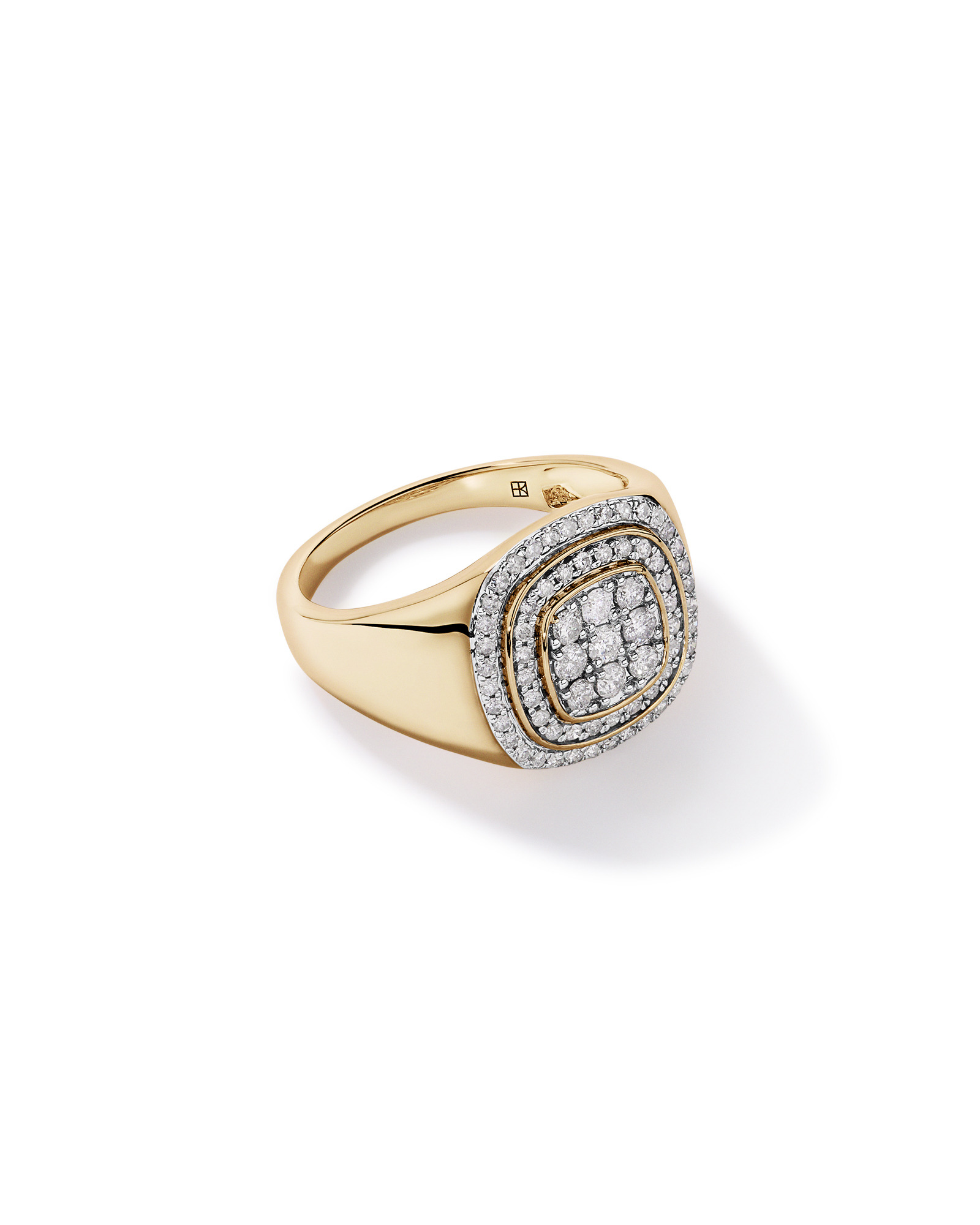 0.75 Carat TW Men’s Diamond Cluster Ring 10kt Yellow Gold