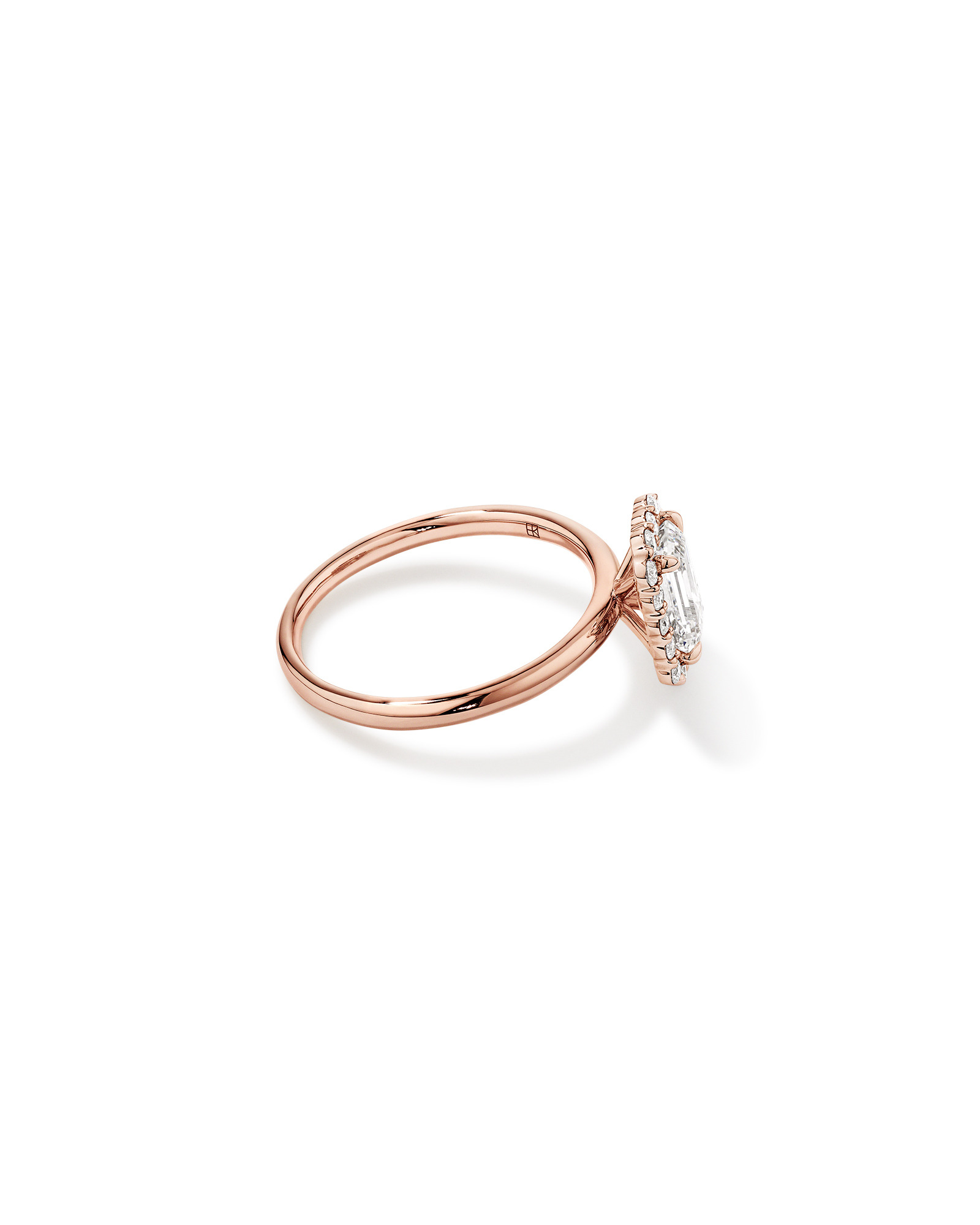 Bague de fiançailles TW de 1,46 carat en or rose 14 carats en or rose 14 carats