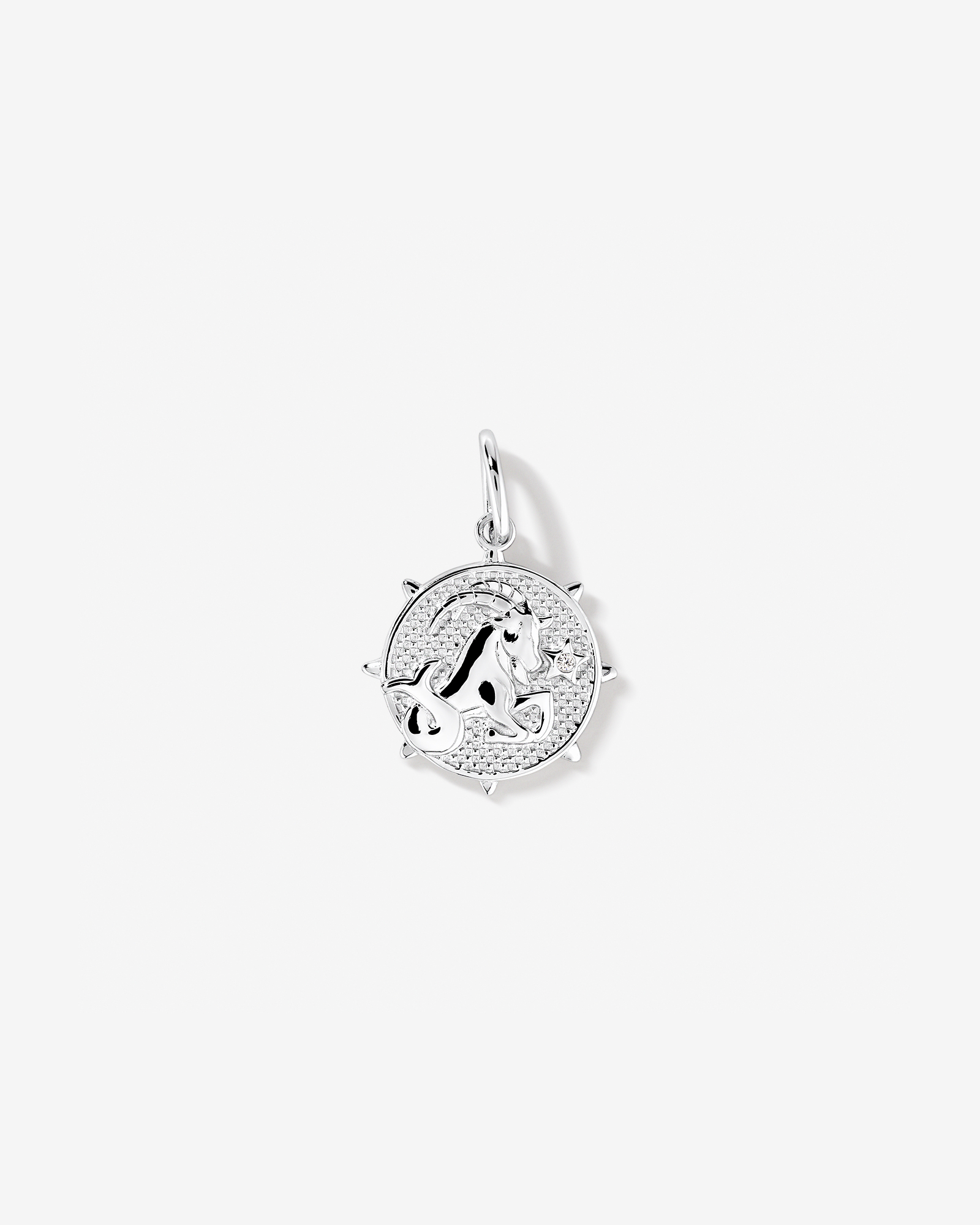 Pendentif zodiaque Capricorne avec accents de diamants en argent sterling