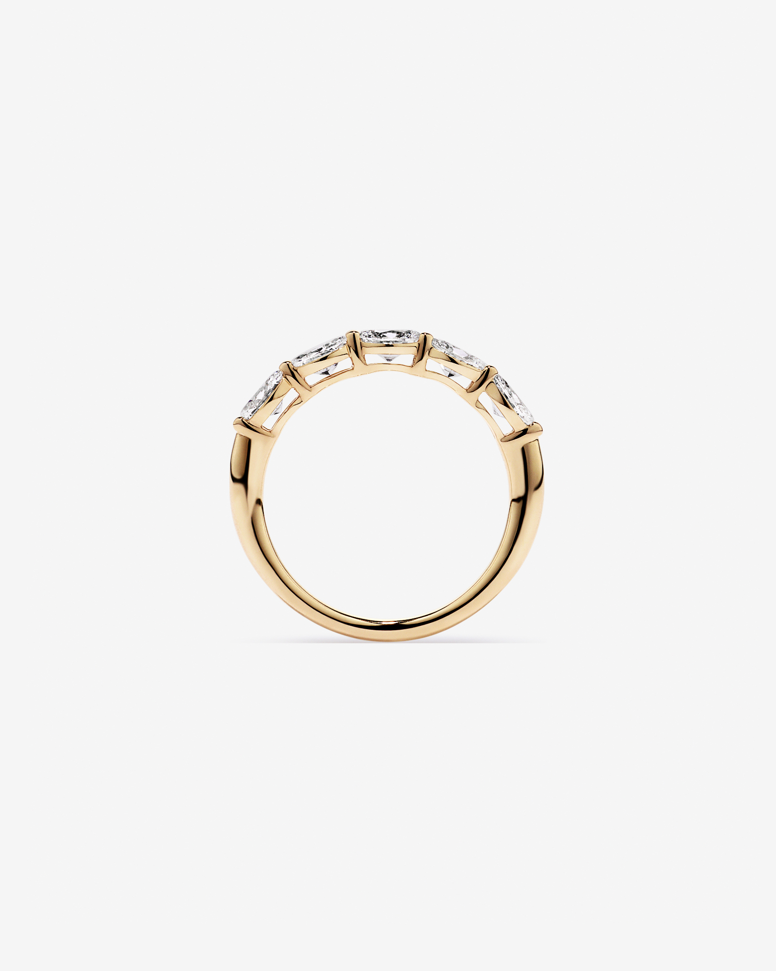 1.25 Carat TW East-West Oval Laboratory-Grown Diamond Wedding Ring 14kt Yellow Gold