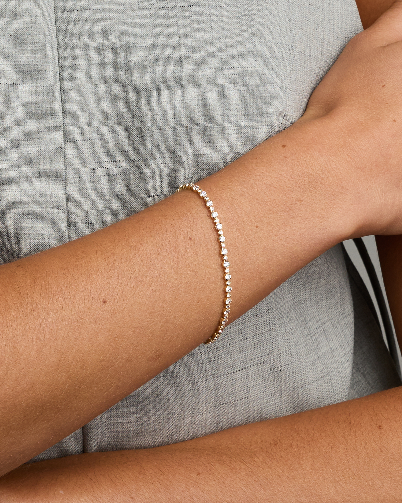 Cubic Zirconia Alternating Tennis Bracelet in 18kt Gold Vermeil