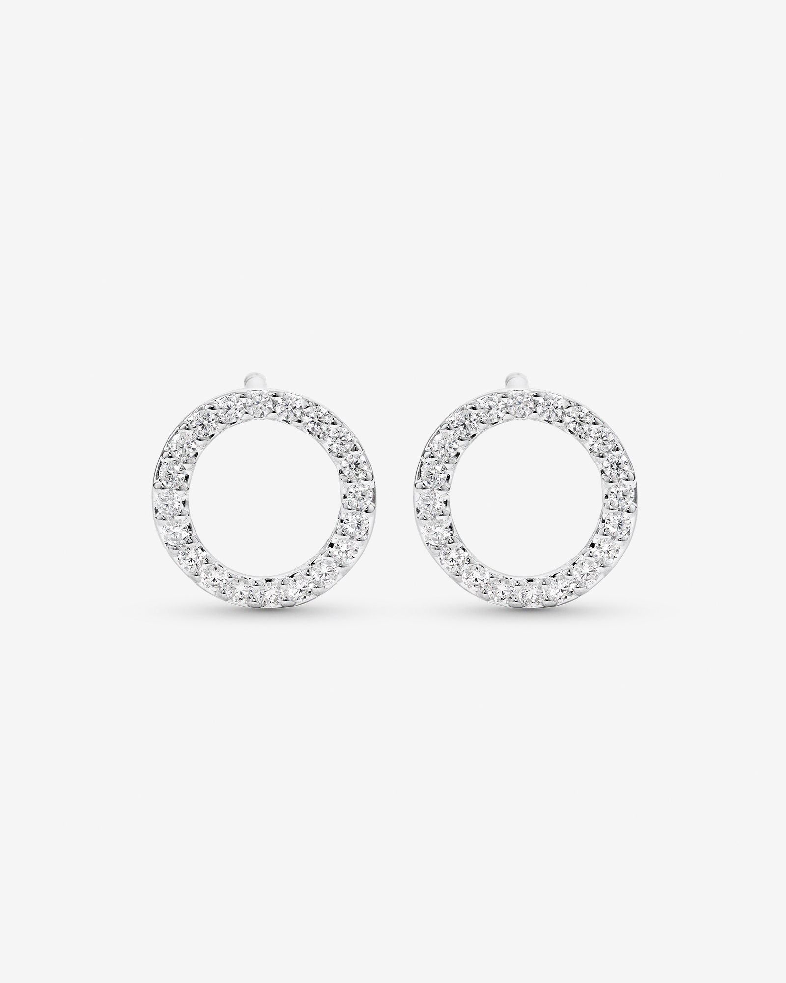Boutons d'oreilles en argent sterling en forme de cercle avec zircons cubiques